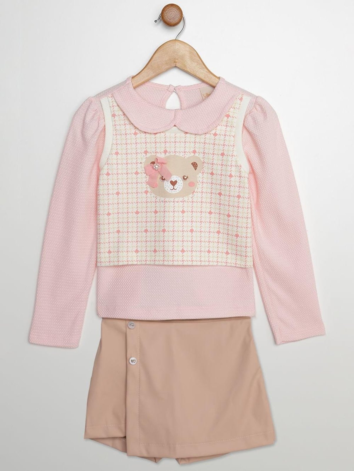 Infantil - Conjunto Curto Sobreposição Para Menina- ROSA