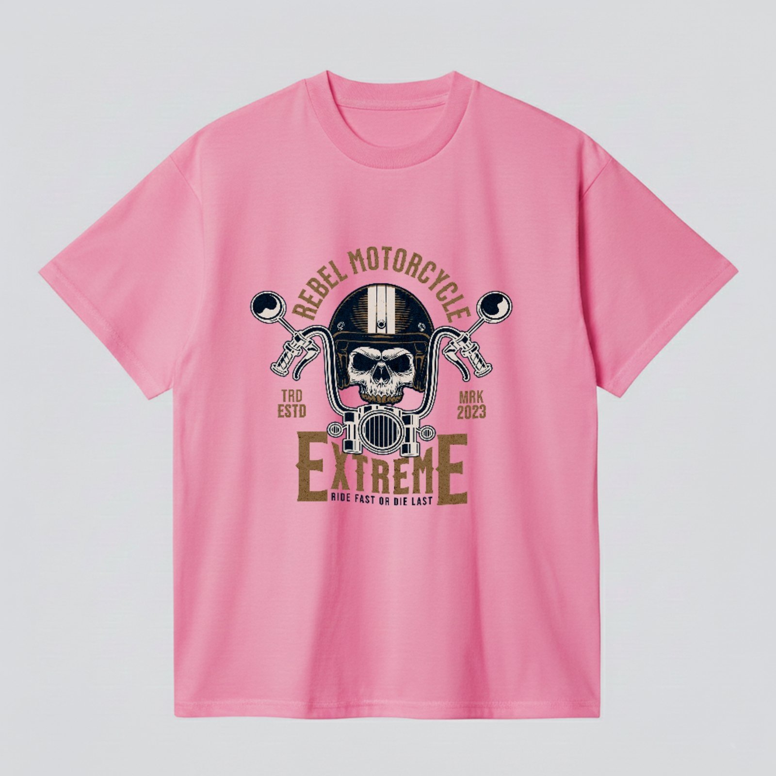 Camiseta Básica Rebel Motorcycle Extreme Unissex Rosa