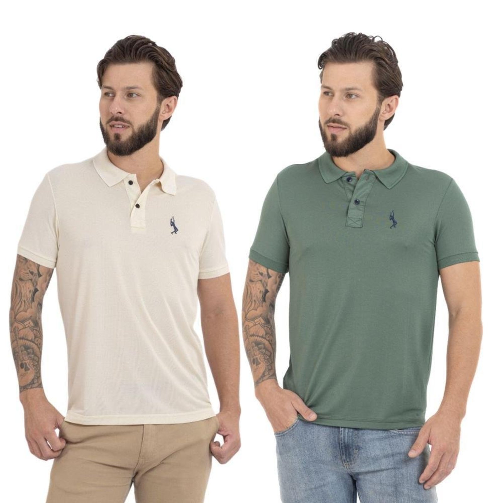 Kit 2 Camisa Polo Masculina Dia a Dia Conforto