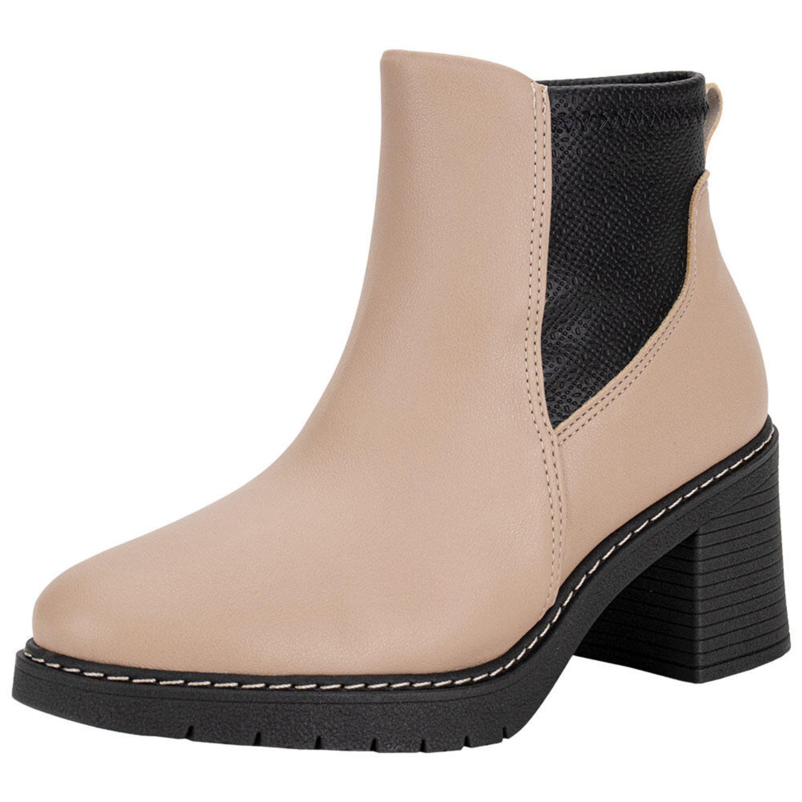Bota Feminina Cano Baixo Piccadilly 769001 A0089001 Bege