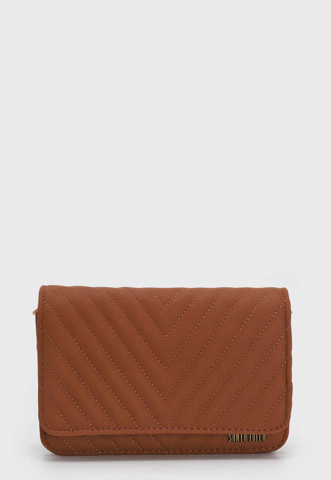 Bolsa Feminina Santa Lolla Matelassê Chevron Caramelo