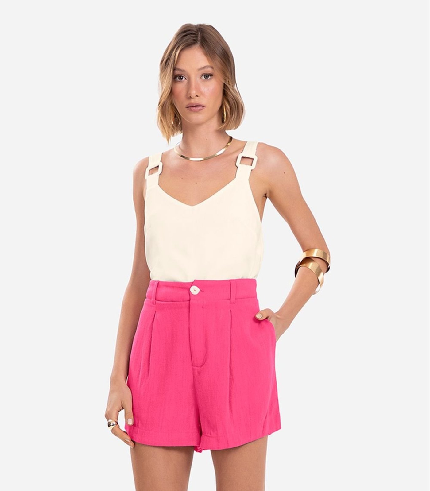 Regata Feminina Com Detalhes Endless Bege
