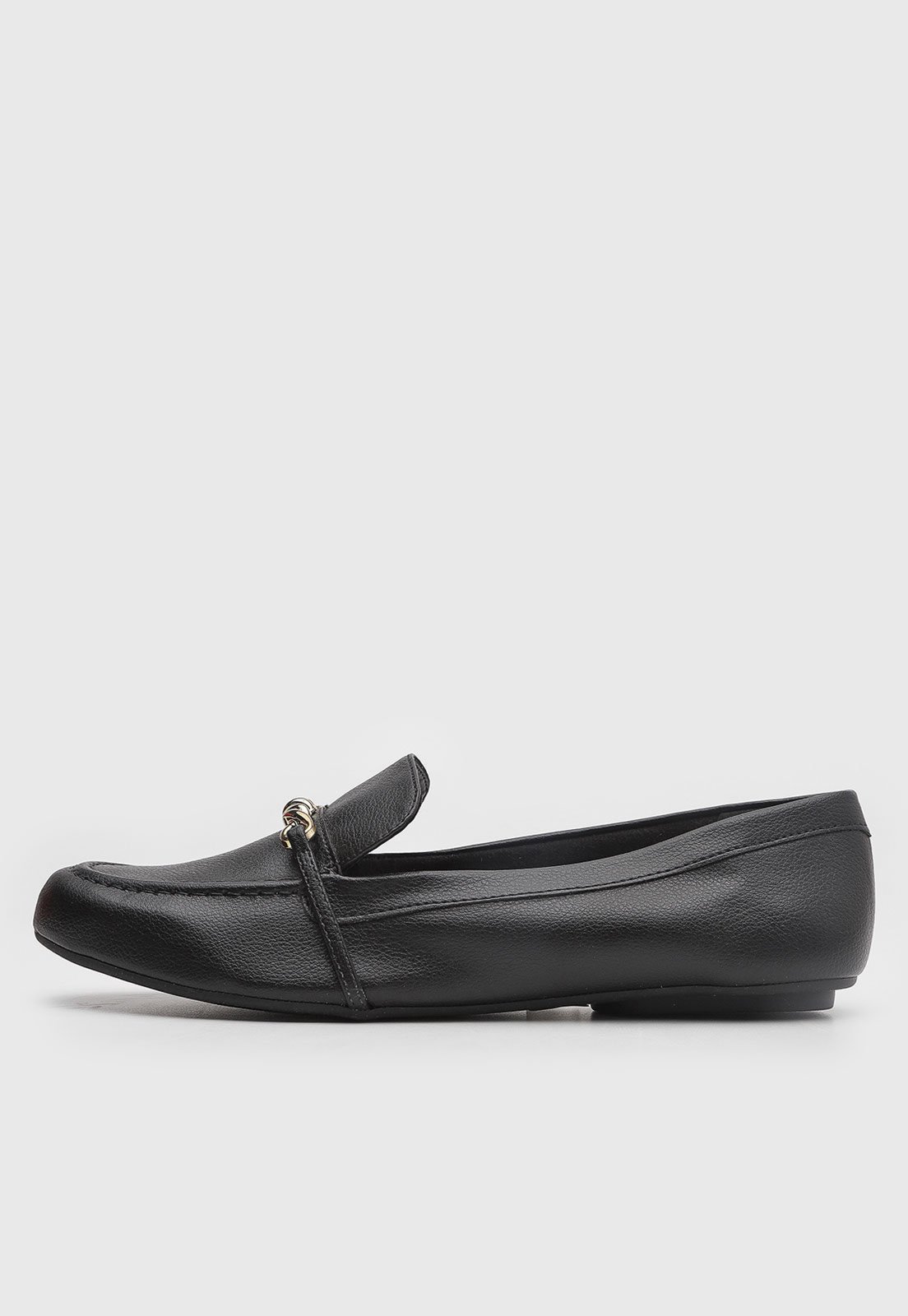 Mocassim Feminino Anacapri Detalhe Metalizado Preto