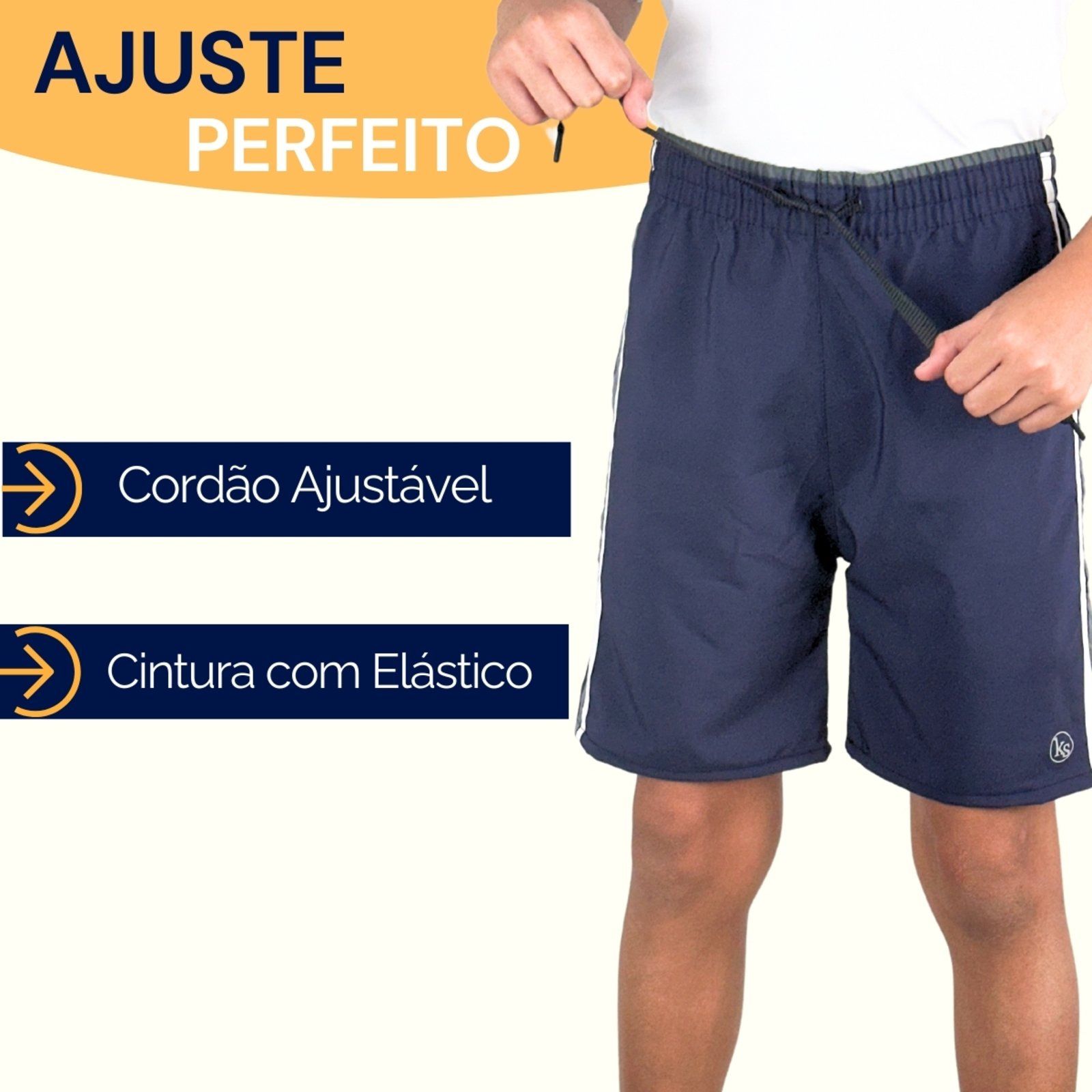Infantil – KIT 2 Bermuda Tactel com Elastano Short Escola Passeio