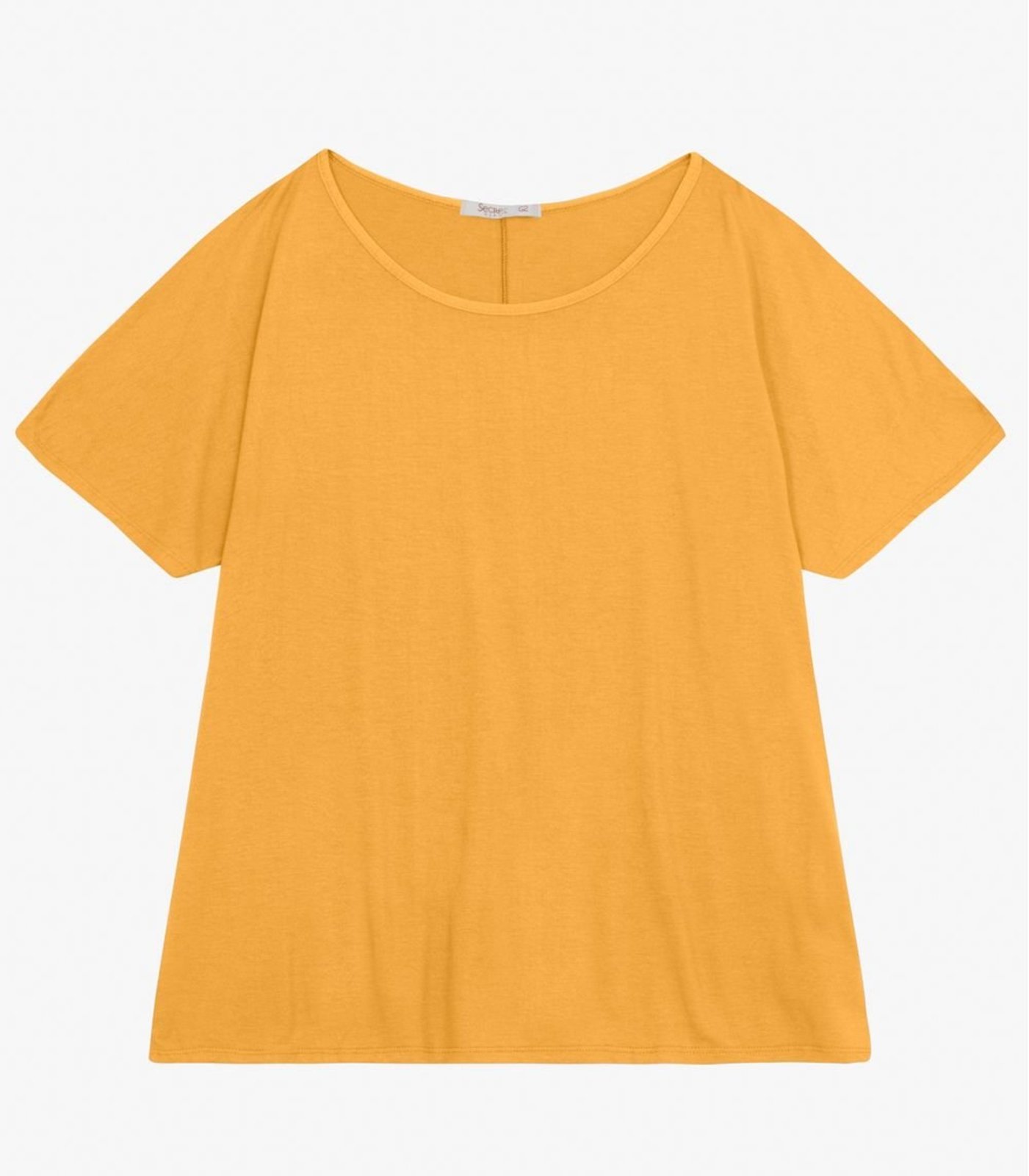 Blusa Manga Curta Feminina Plus Size Secret Glam Amarelo