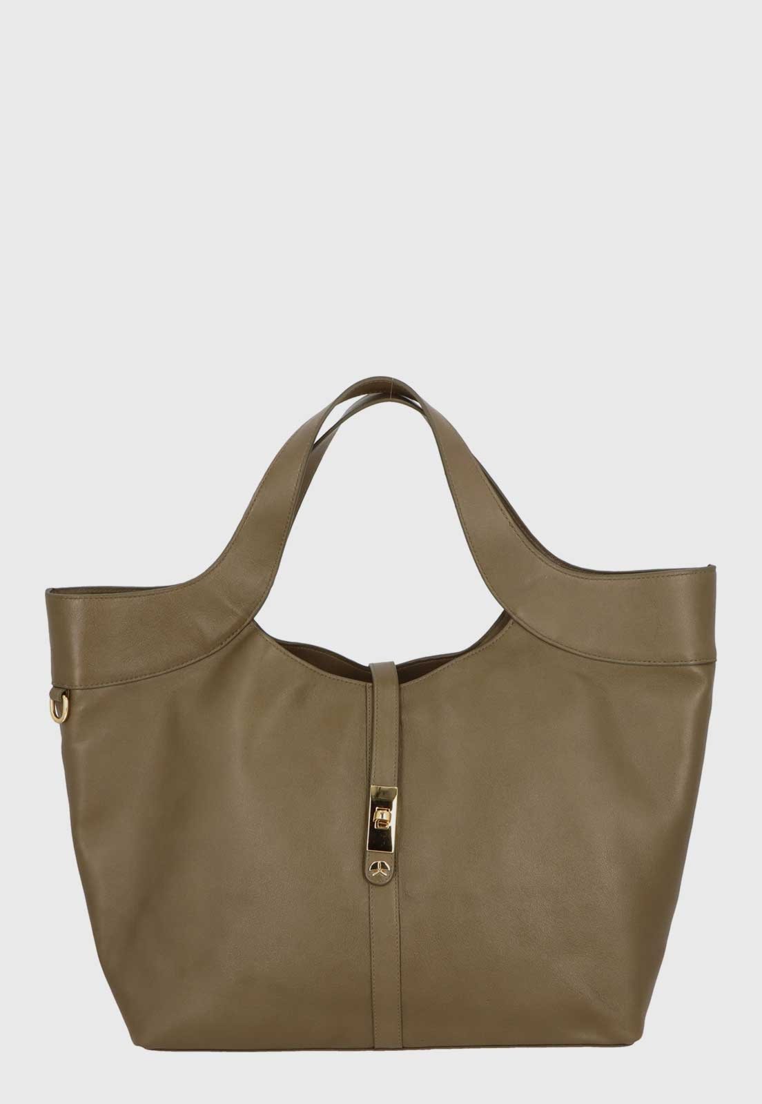 Bolsa Feminina Luiza Barcelos Estruturada Detalhe Metal Marrom