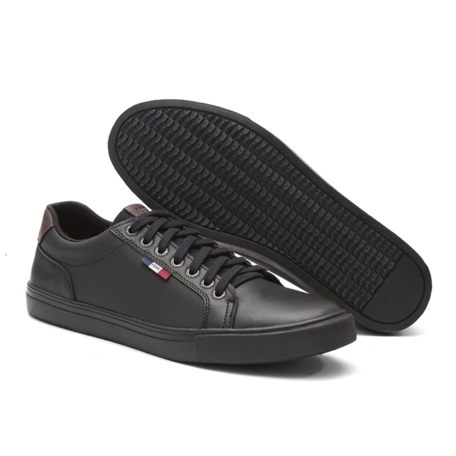 Tênis Sapatênis Casual Confortável em Couro Macio – Preto