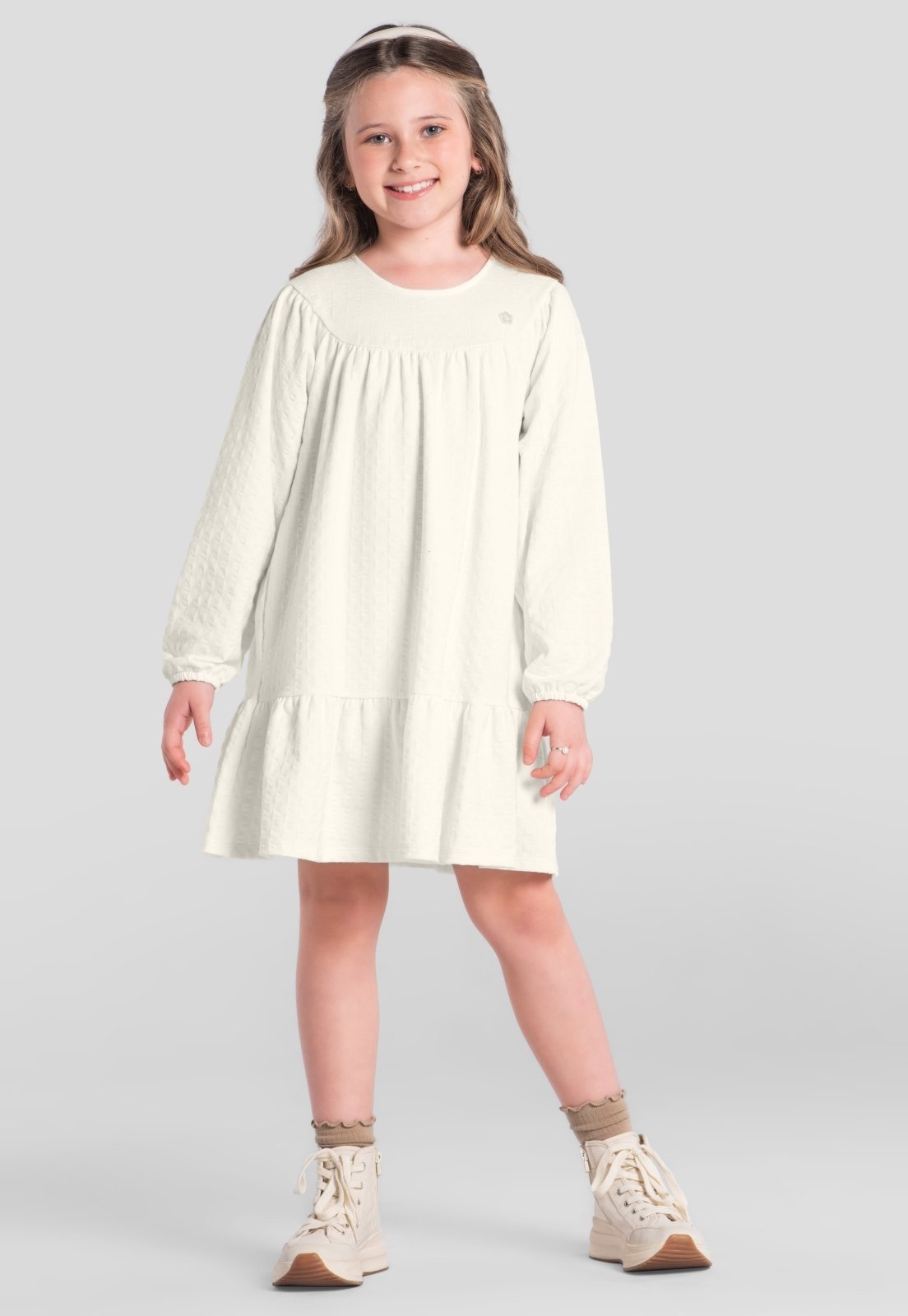 Infantil - Vestido menina com textura Brandili