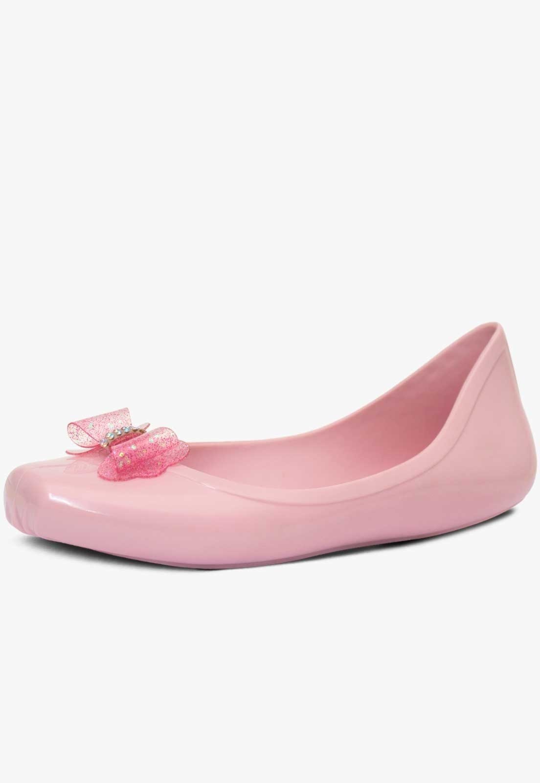 Infantil – Sapatilha Bailarina Pópidi Laço Glitter Rosa