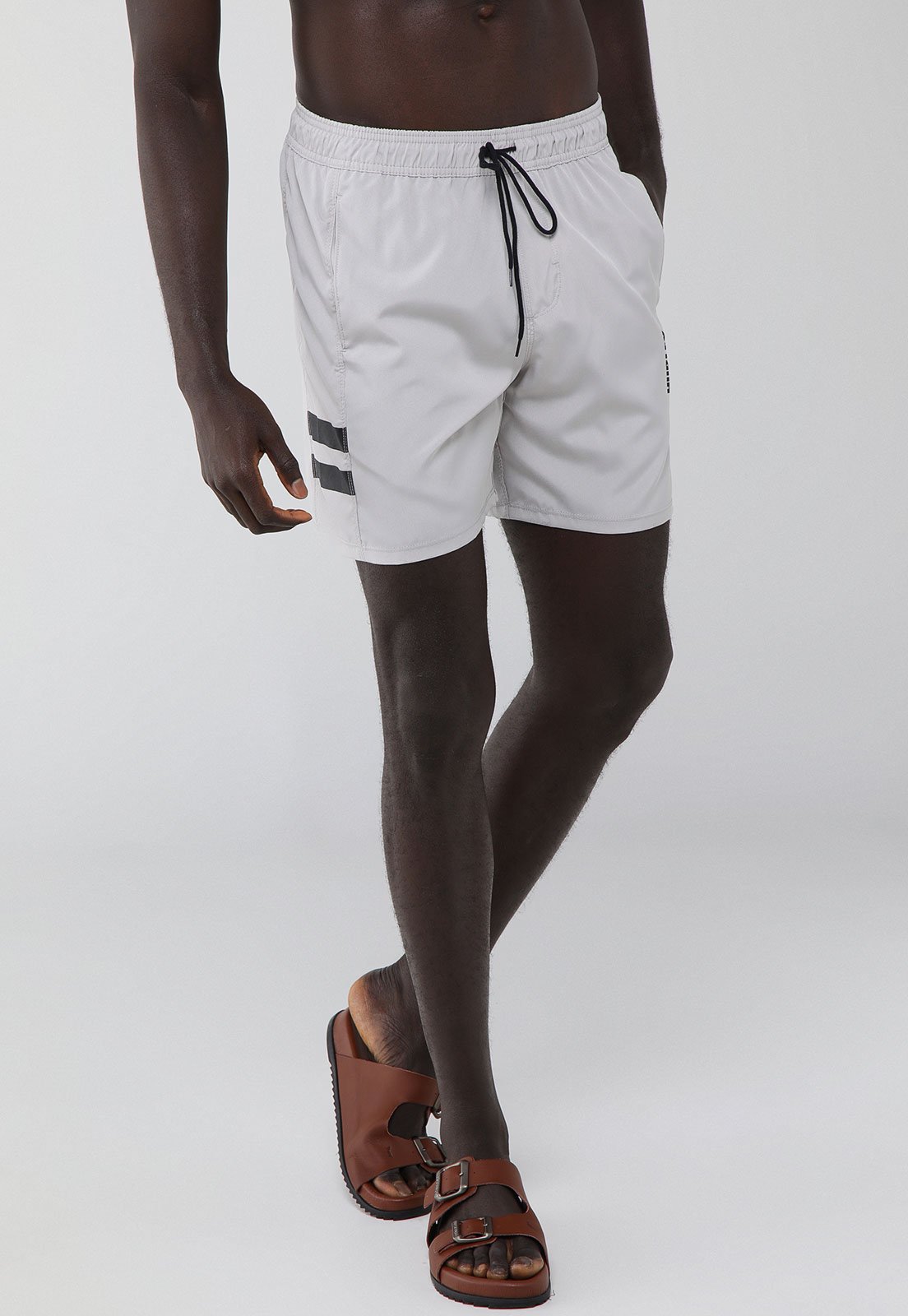 Bermuda Masculina Hurley Elástico Block Cinza Claro