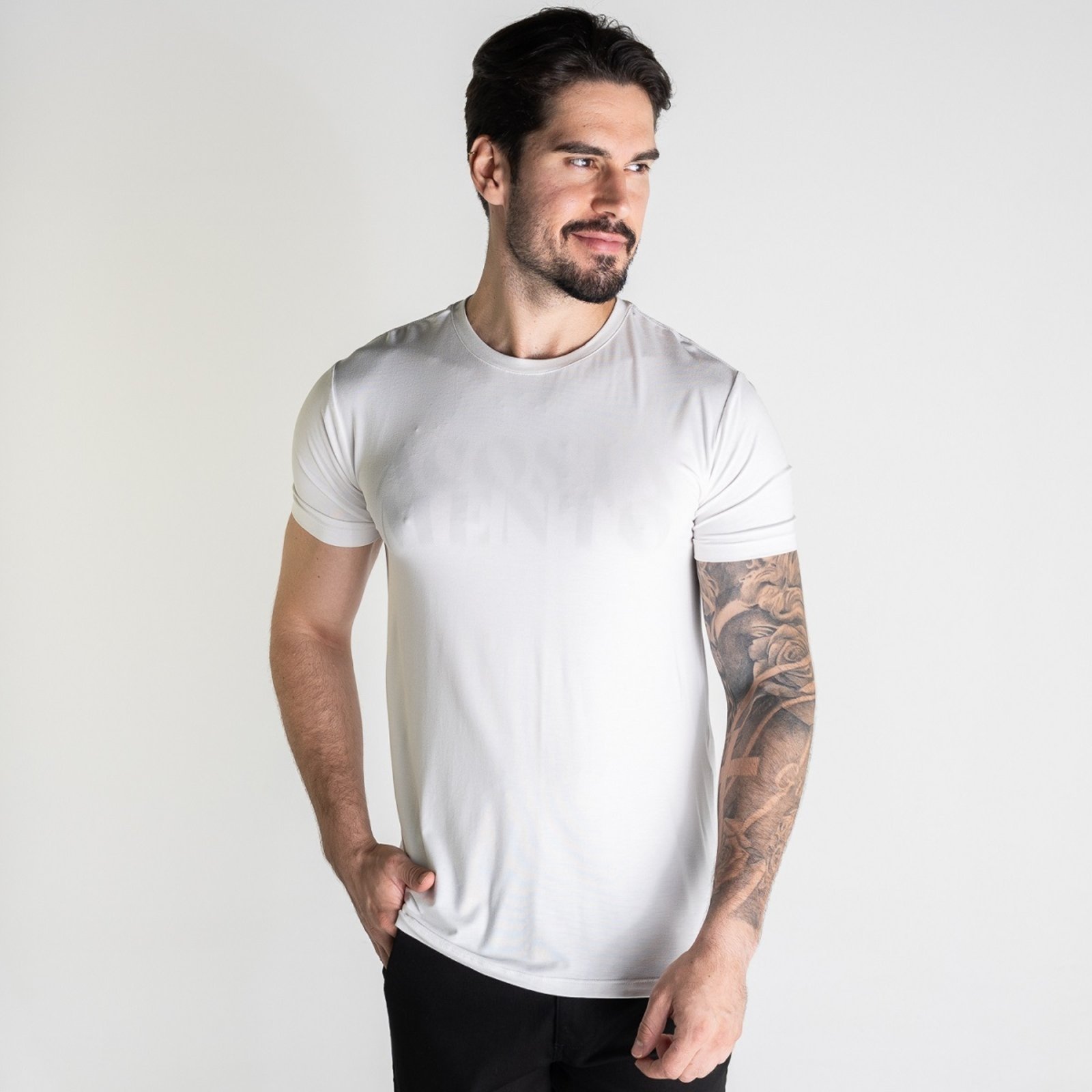 Camiseta Acostamento Modal Estampada Branca