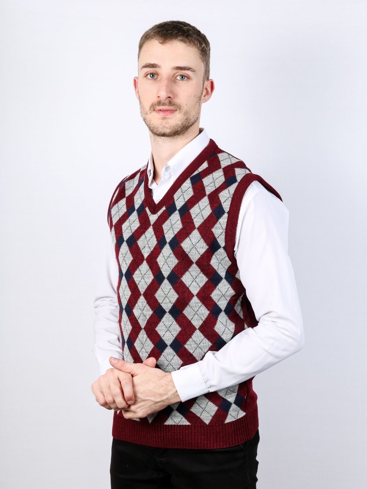 Colete masculino com jacquard