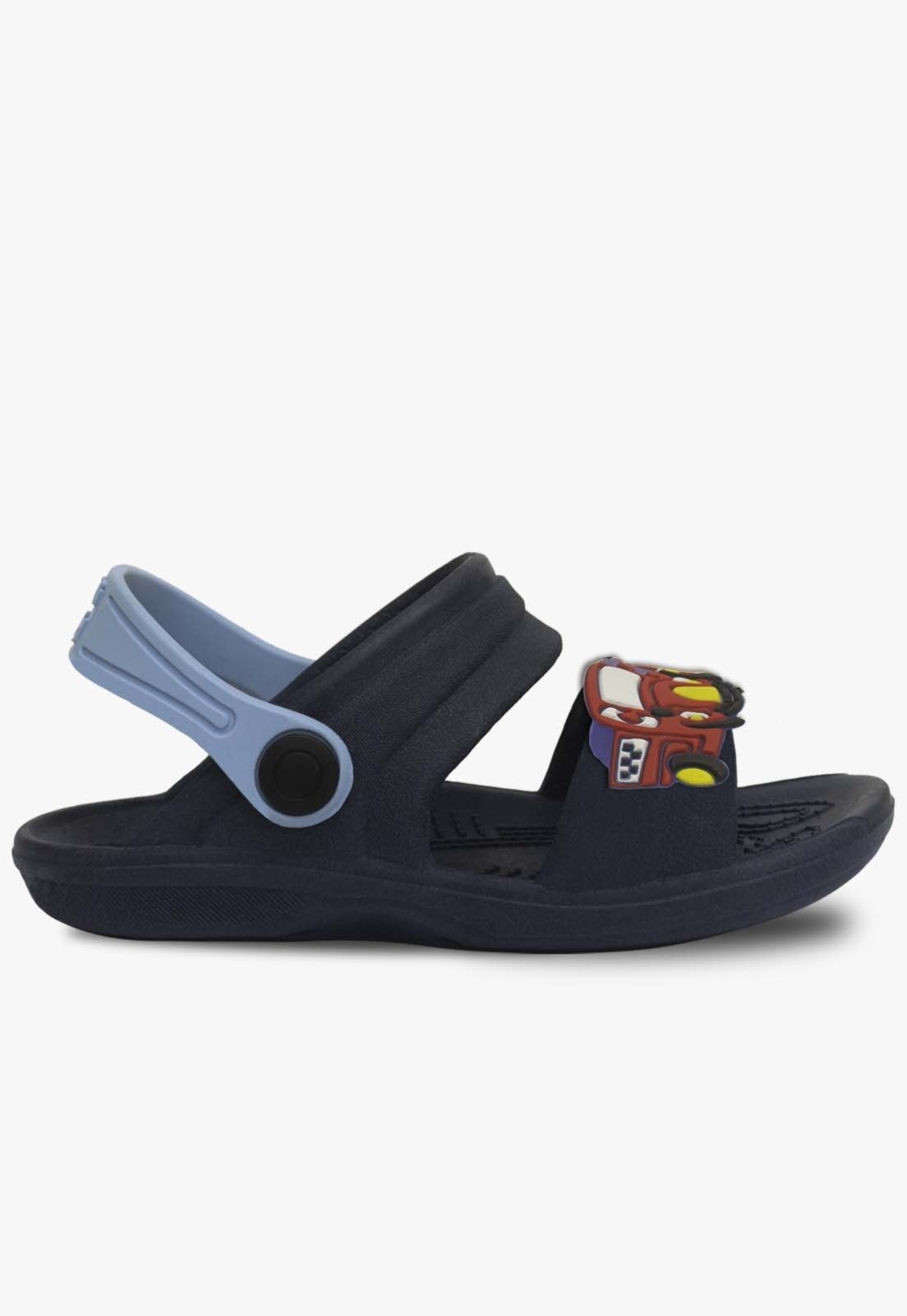Vista 3 Infantil - Sandalia Papete Masculino Pópidi Babuche Menino Carros preto/vermelho Pópidí preto/vermelho