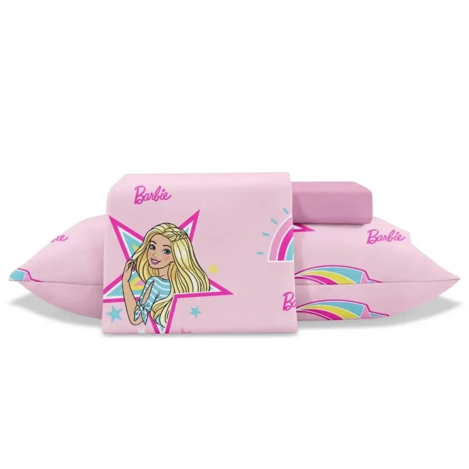 Jogo Cama Solteiro Jolitex Barbie Rosa