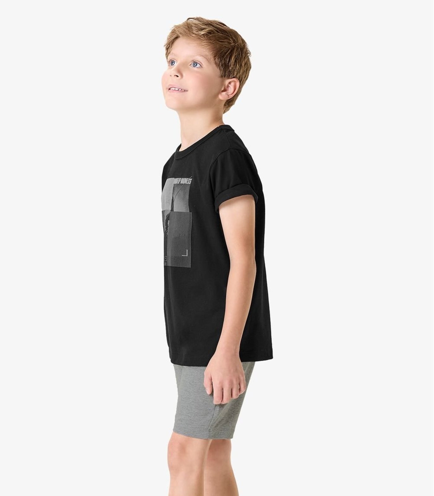Infantil - Conjunto Camiseta Com Bermuda Rovi Preto