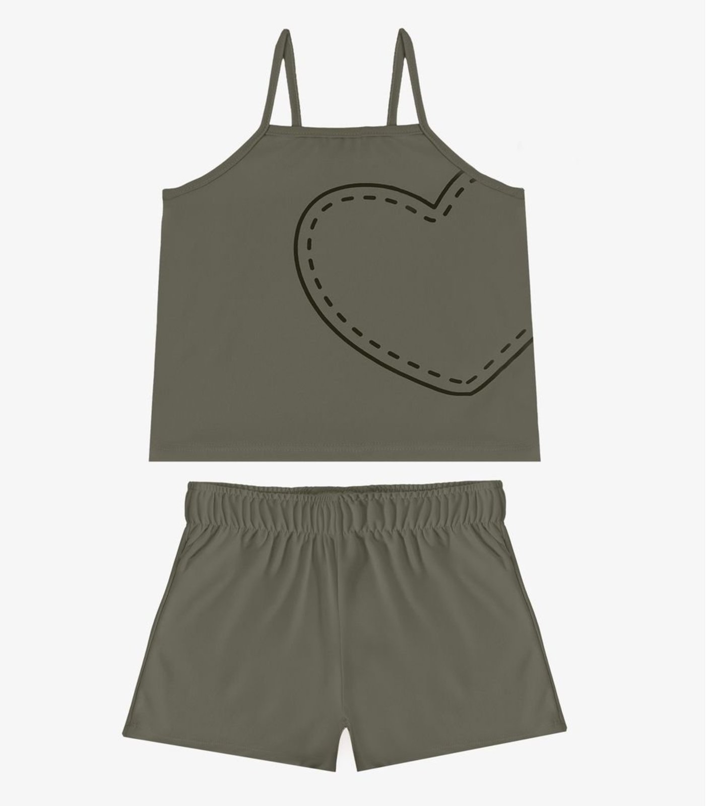 Infantil - Conjunto Blusa e Shorts Menina Select Verde