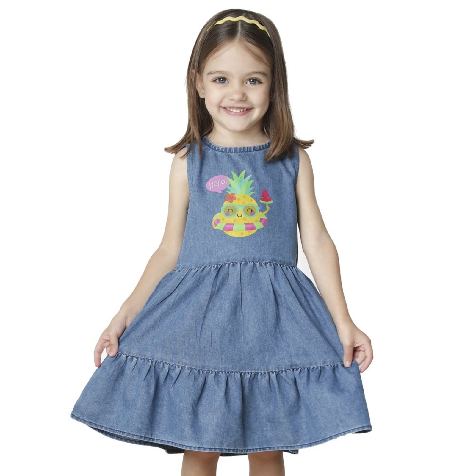 Infantil - Vestido Look Jeans Regata Jeans