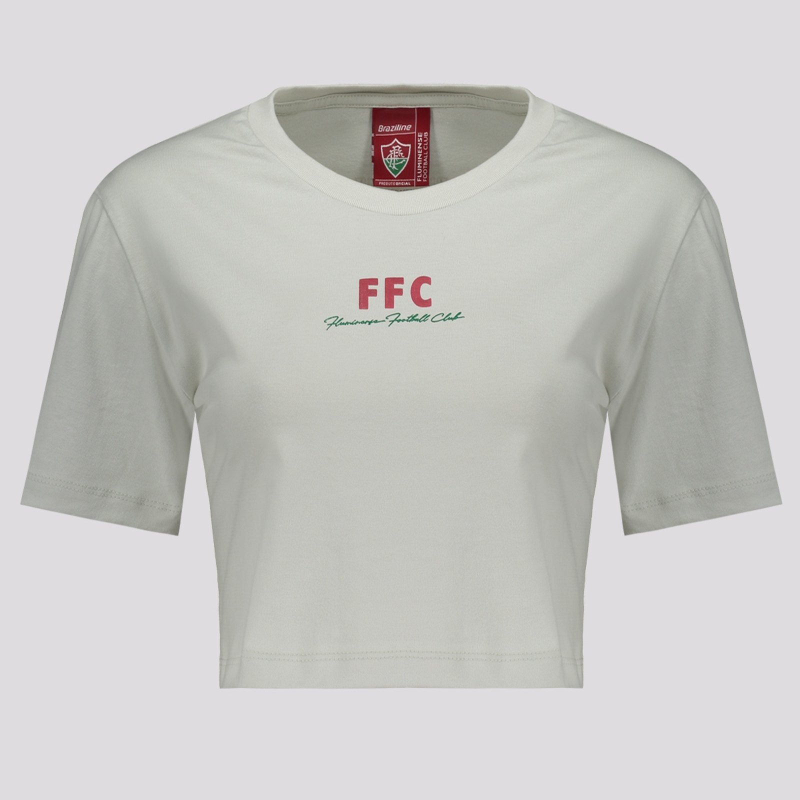 Cropped Fluminense Cenário Feminino Cinza Claro