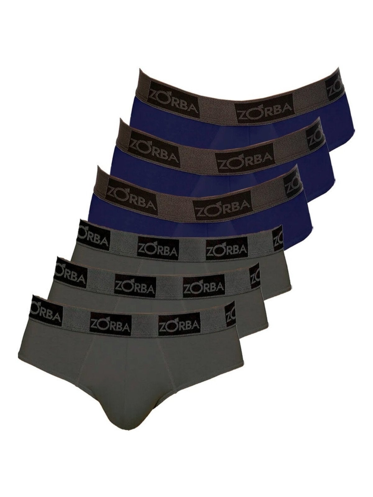 Kit com 6 Cuecas Slip Zorba 716 Azul Marinho