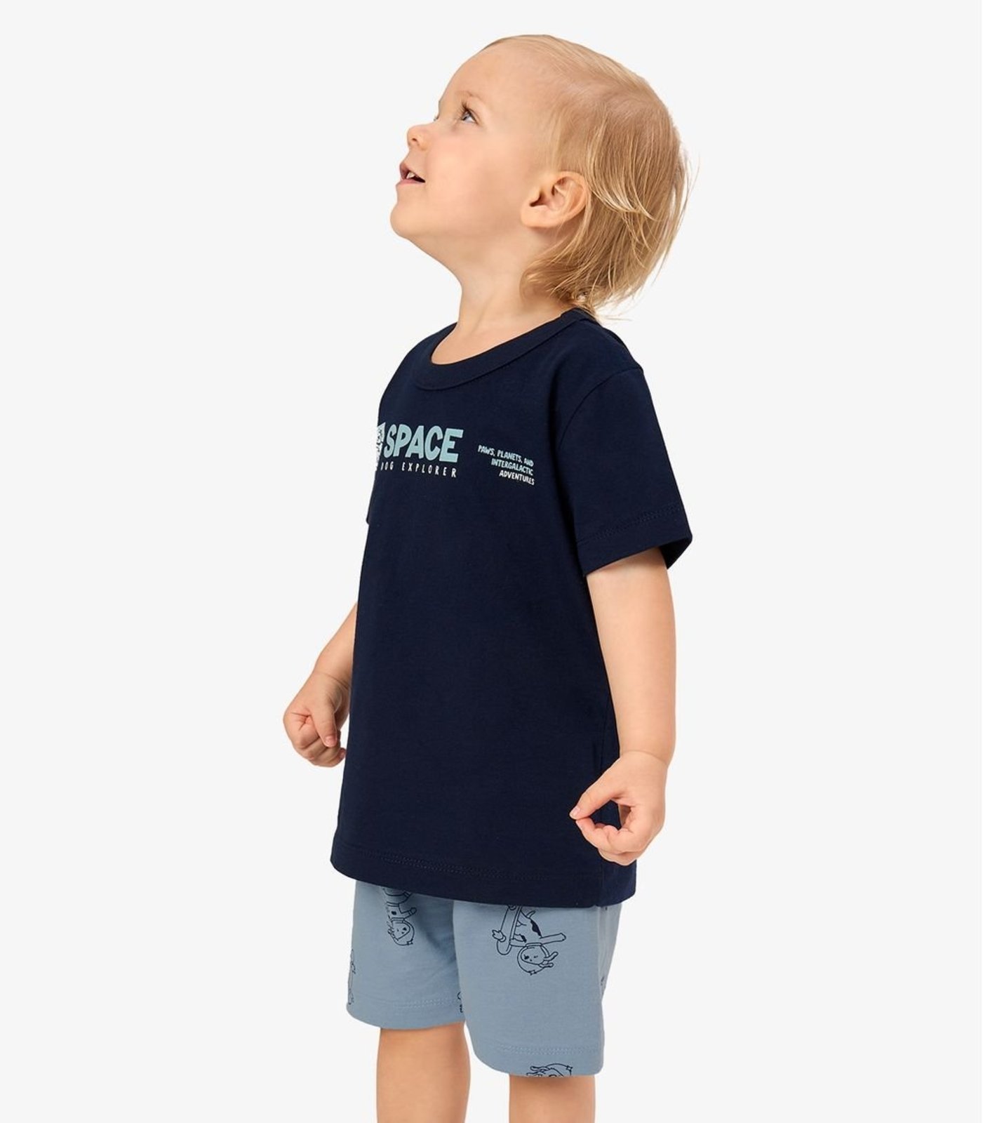 Infantil - Conjunto Camiseta Com Bermuda Rovi Azul