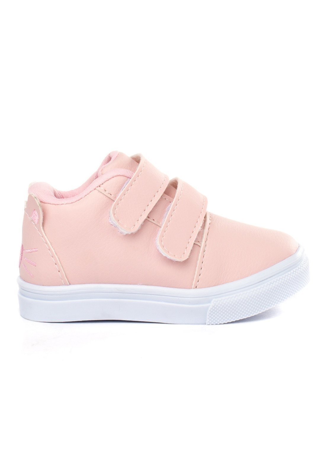 Infantil – Tênis Feminino Bordado Gatinha Funfy Casual 1026A Rosa Menina