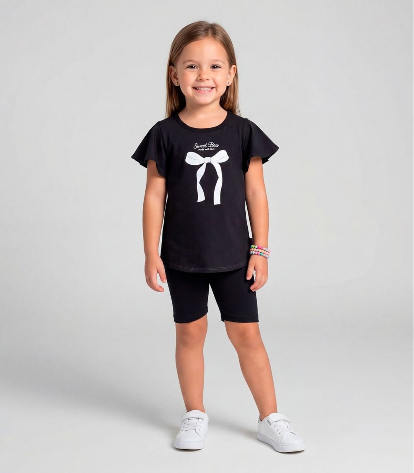 Infantil - Conjunto Menina Blusa E Ciclista Select Preto