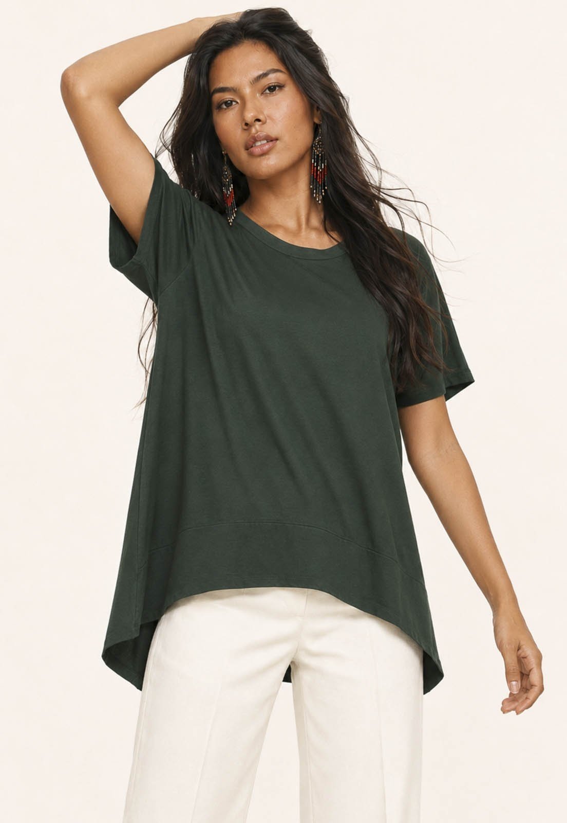 T-Shirt Amazonia vital Ampla Malha Manga Curta Verde