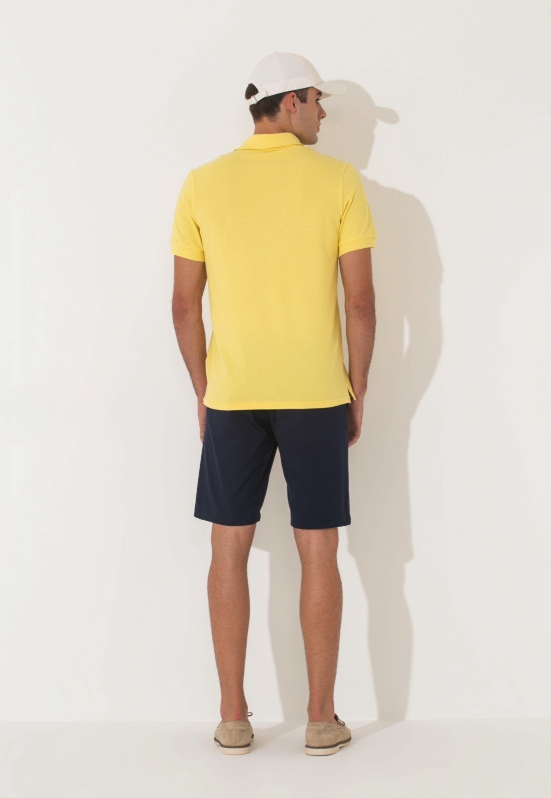 Polo Traymon Piquet Slim Com Elastano Amarelo
