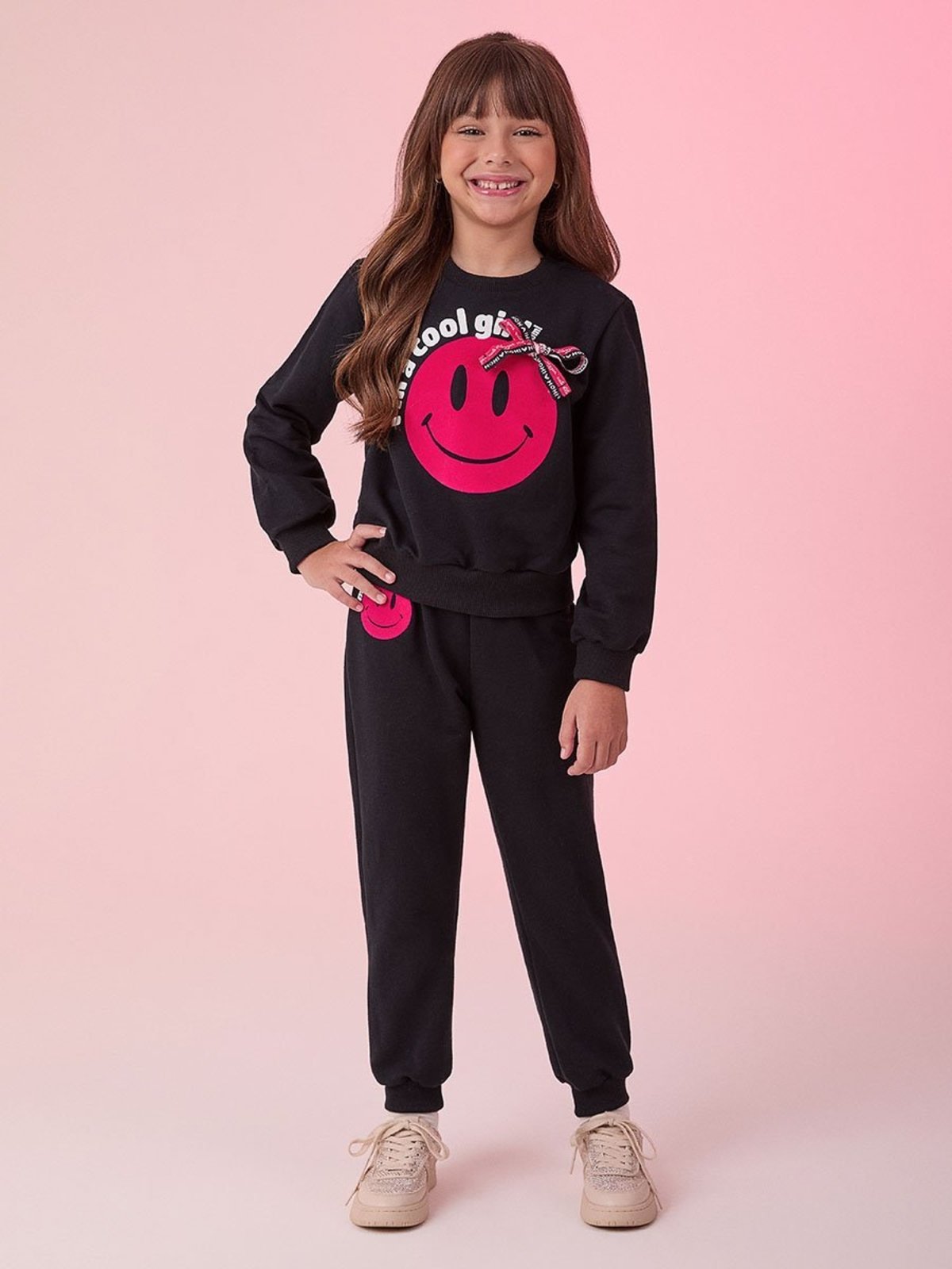 Infantil - Conjunto de Emoji com Laço