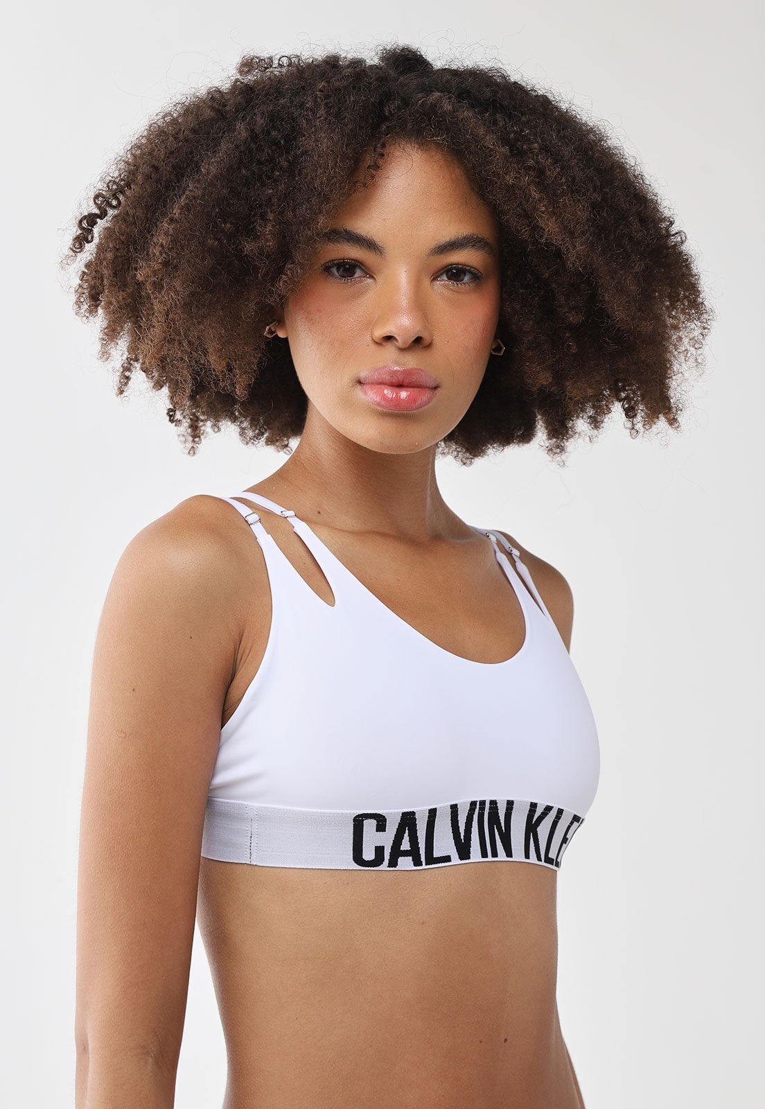 Top Calvin Klein Alças Duplas Micro Intense Power Branco