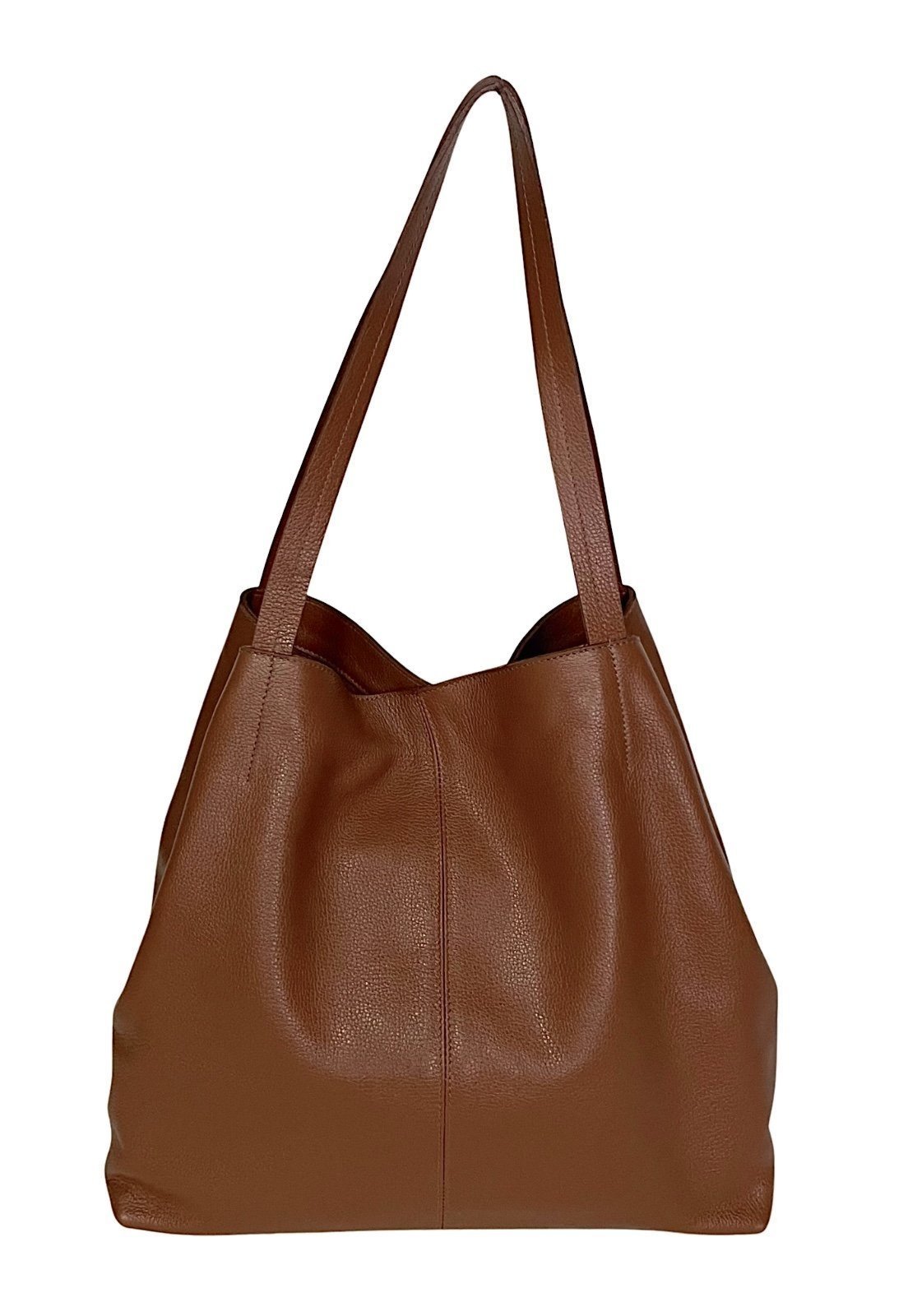 Bolsa Shopper Caramelo em Couro Legítimo: a Bolsa de Ombro Espaçosa e Leve