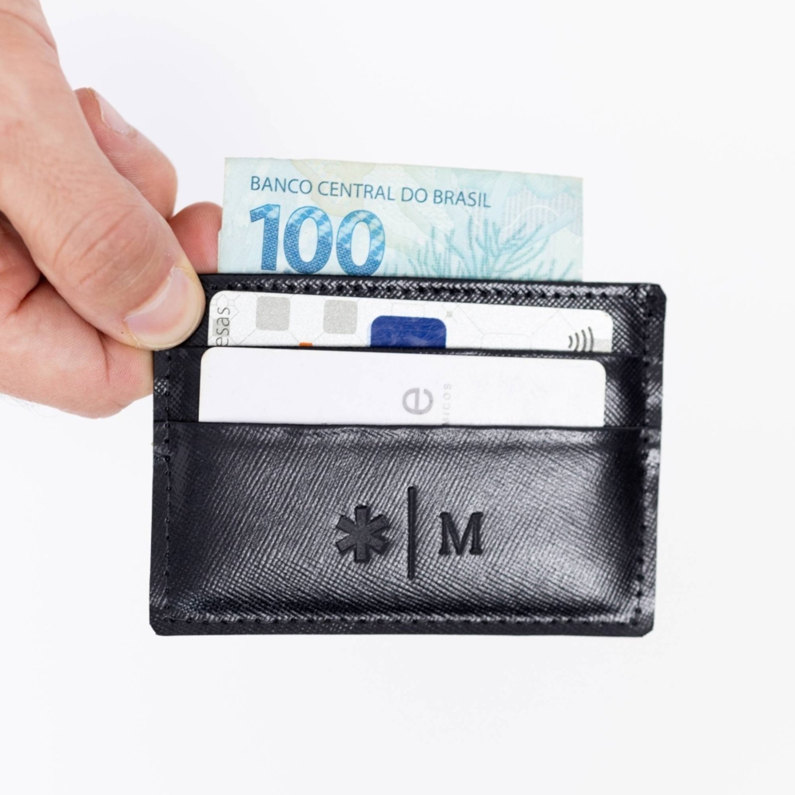 Porta Documentos Carteiras Masculina Couro Legítimo Cabe CNH cartao Cor Preto Marca Maktub