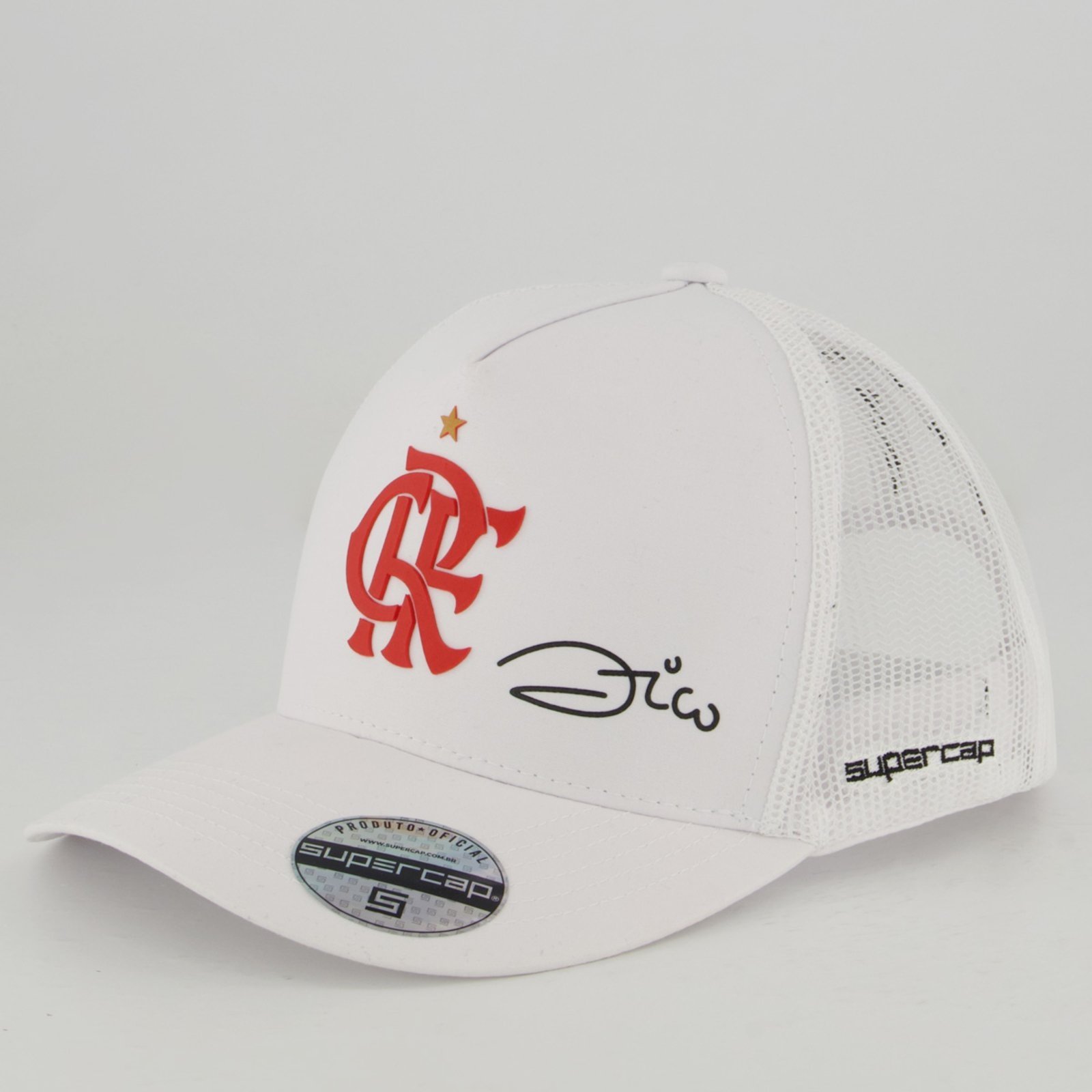 Boné Flamengo Zico Trucker Branco