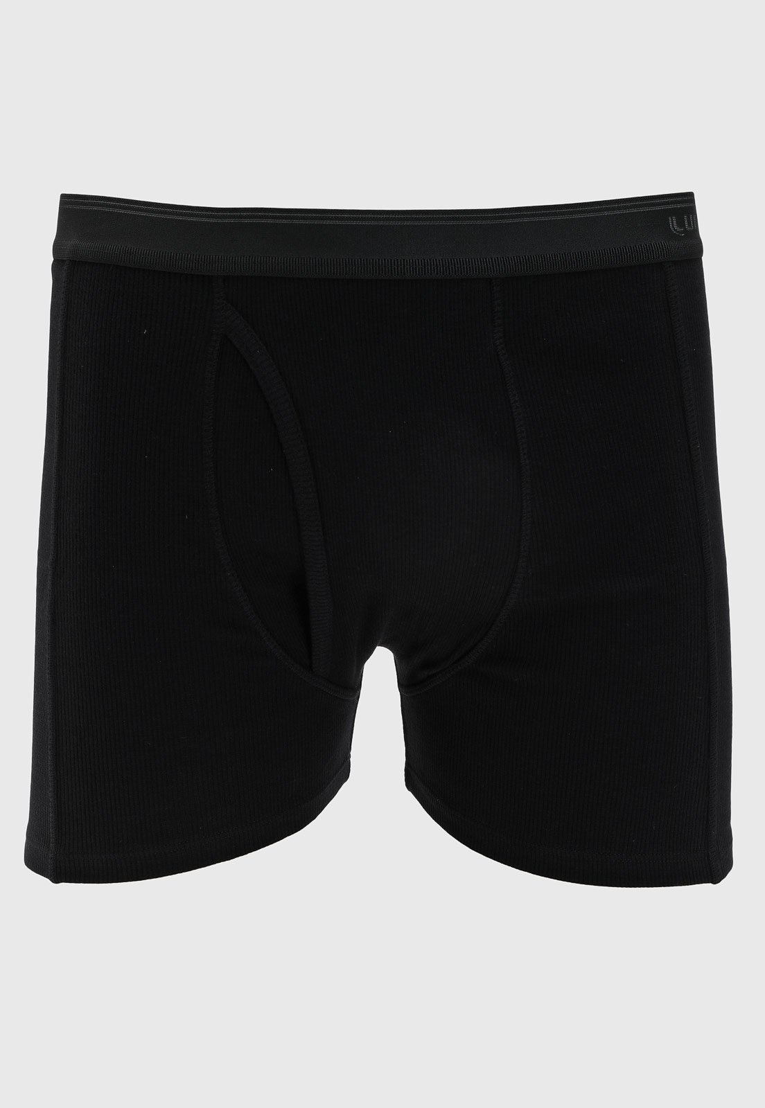 Vista 2 Cueca Boxer Masculina Lupo Canelada Preta preto Lupo preto
