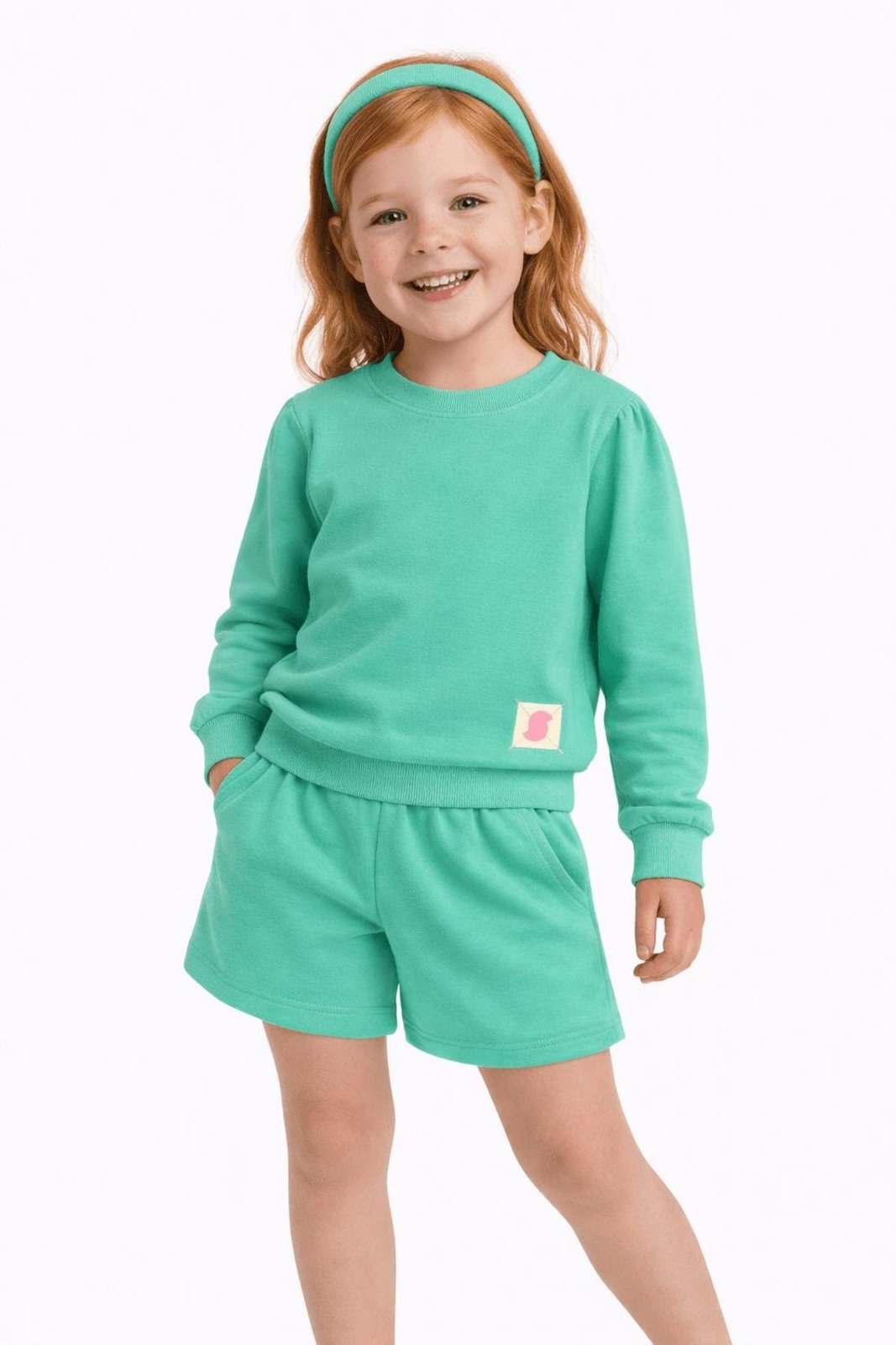 Infantil - Conjunto Moletinho Menina Básico Alphabeto Verde