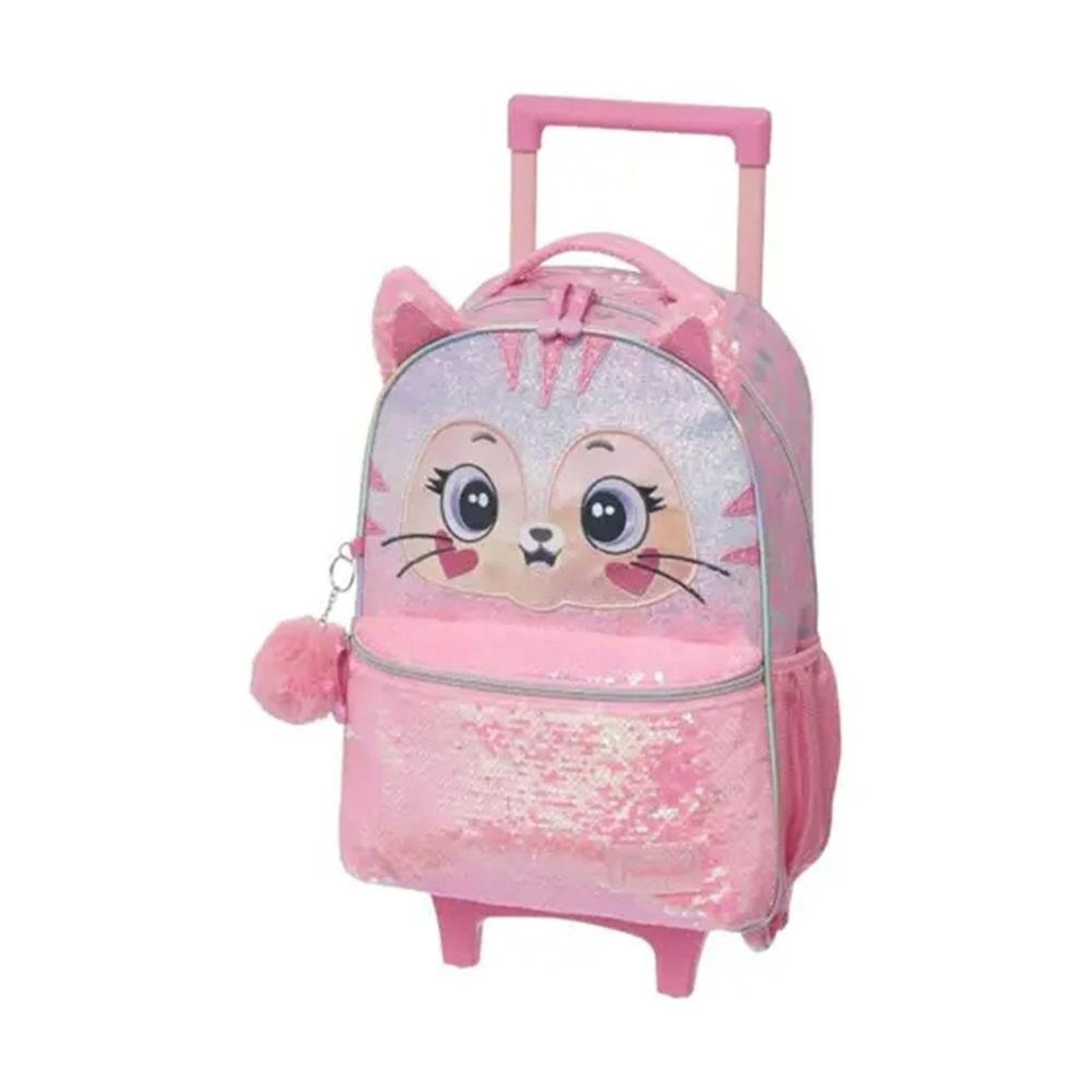 Infantil - Mochila Pacific com Carrinho Pack Me Gato Rosa