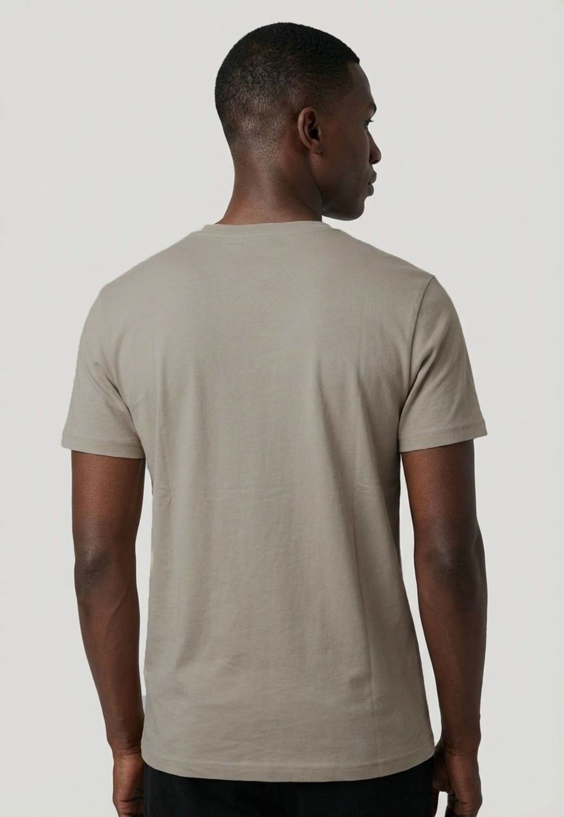 Vista 3 Camiseta Masculina Calvin Klein Jeans Essentials bege Calvin Klein Jeans bege