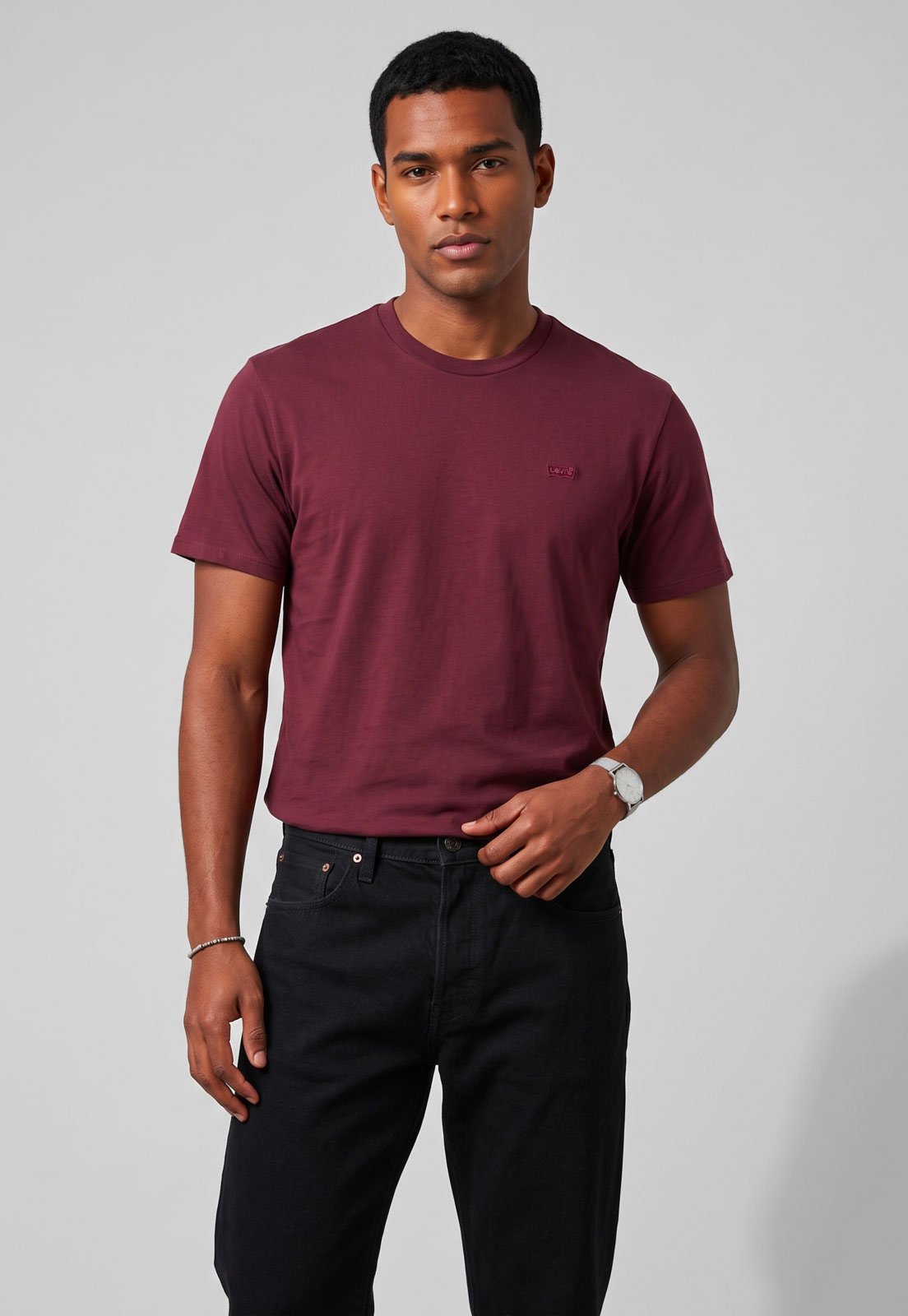 Camiseta Masculina Levis Gola Redonda Vinho