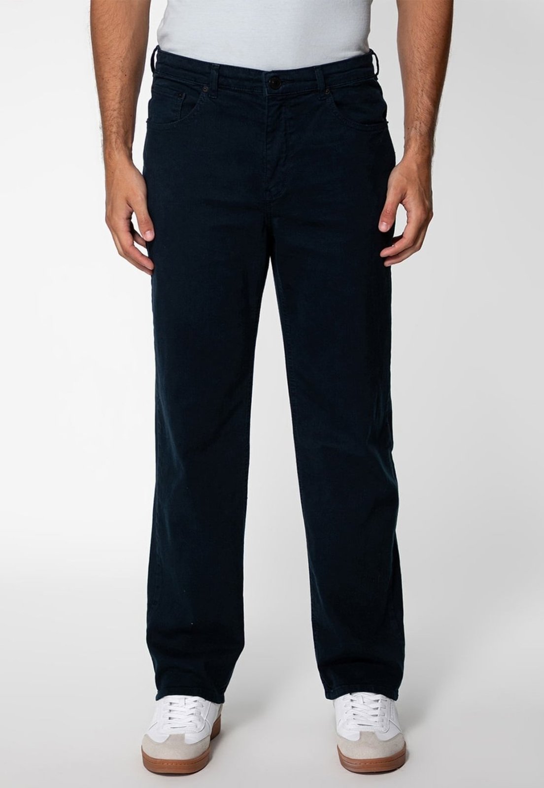 Calça Reta Guess em Sarja Azul Escuro