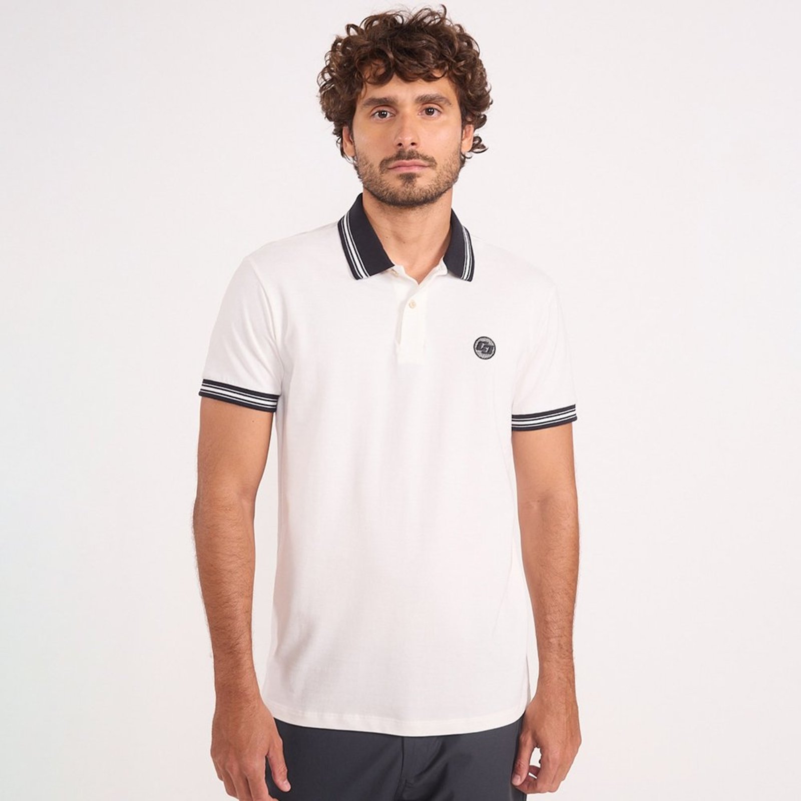 Camisa Polo Colcci Piquet Special In26 Off White Masculino