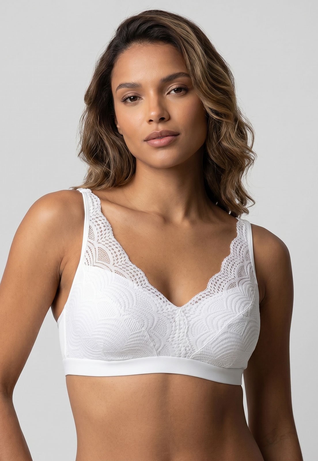 Sutiã Liz Top Triangulo Renda Branco