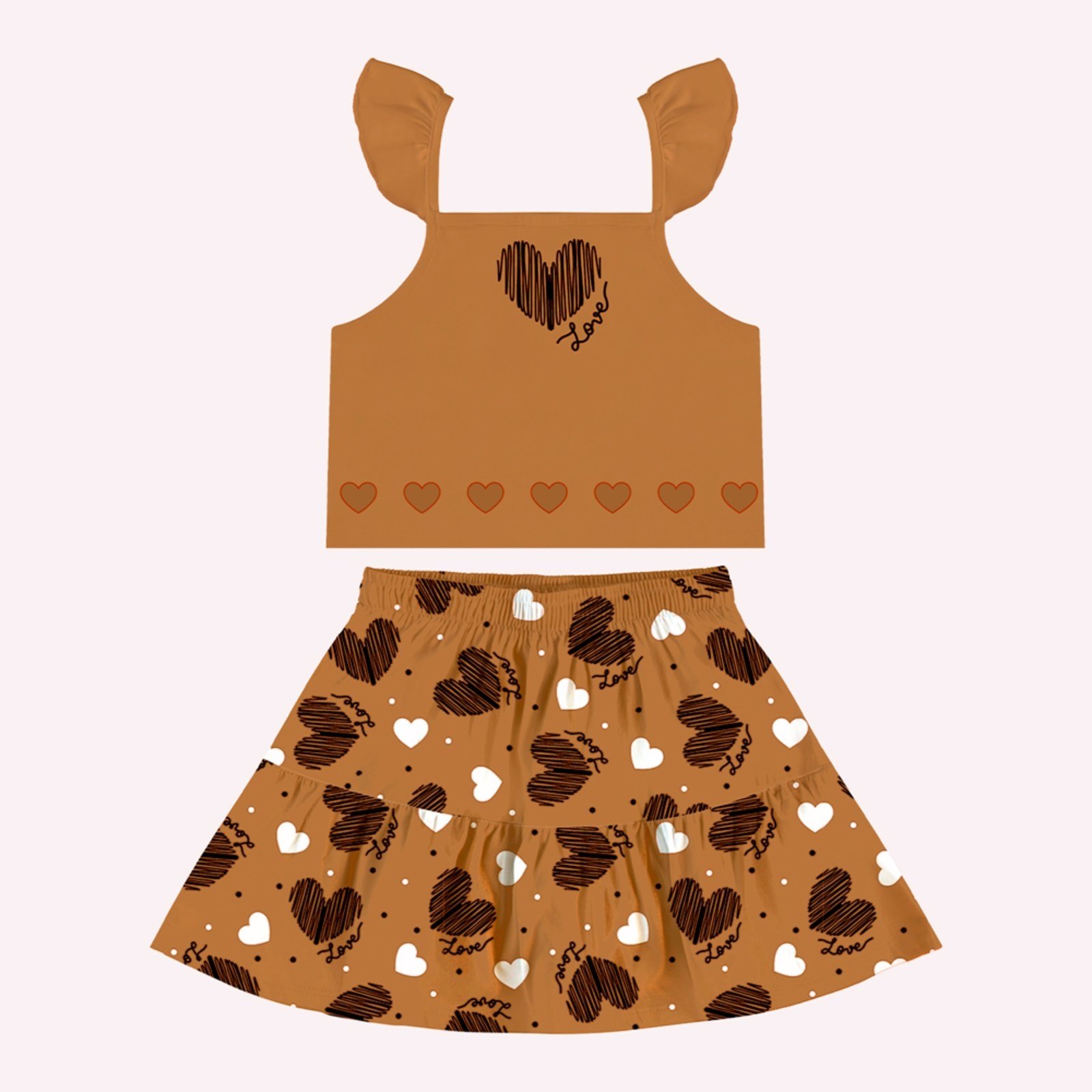 Vista 2 Infantil - Conjunto Menina com Corte a Laser Kyly branco Kyly branco