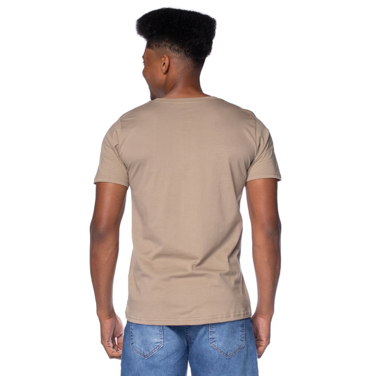 Vista 3 Camiseta Masculina Radical Style Lettering Claro Desayner marrom Desayner marrom