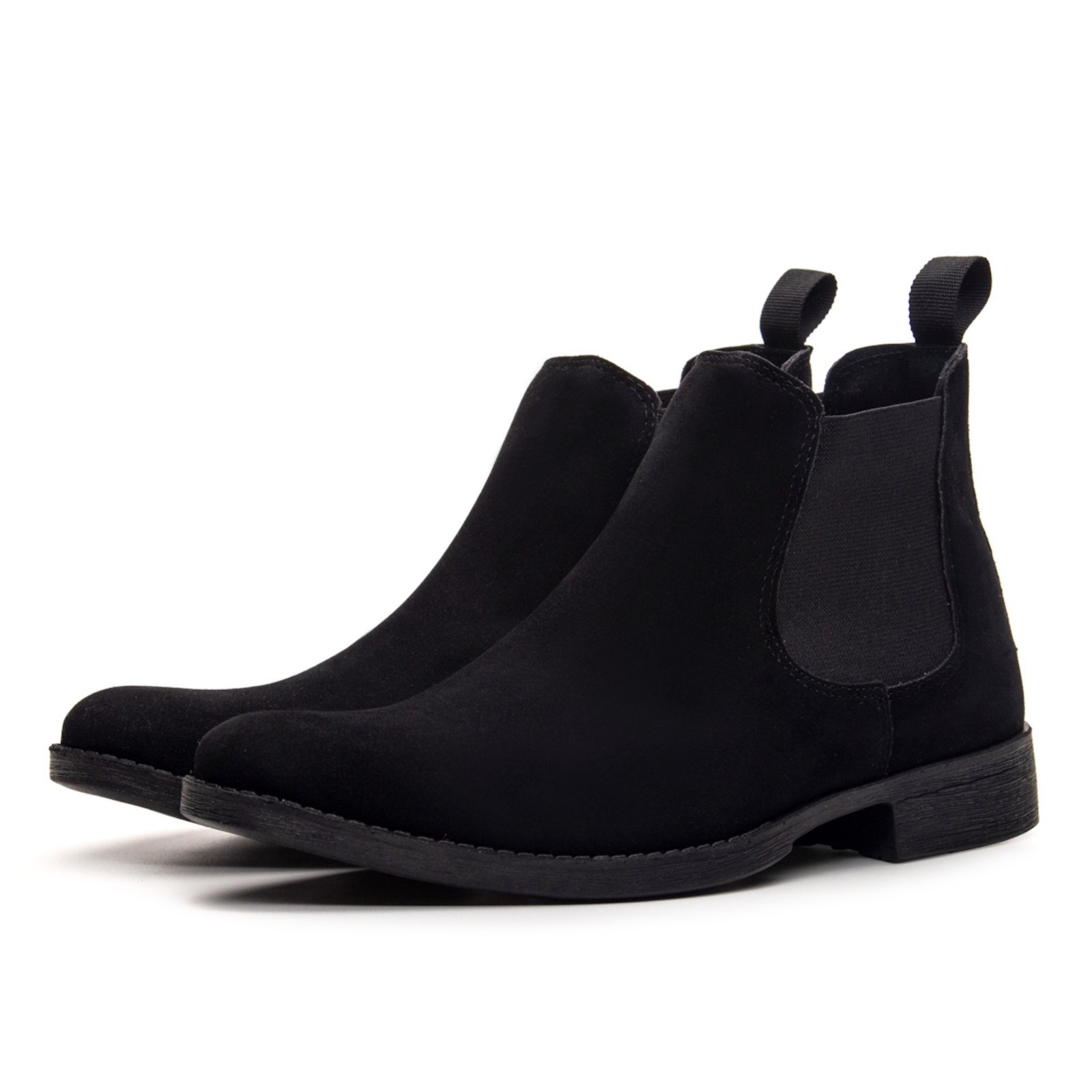 Bota Botina Chelsea Masculina Confortável em Camurça Preto
