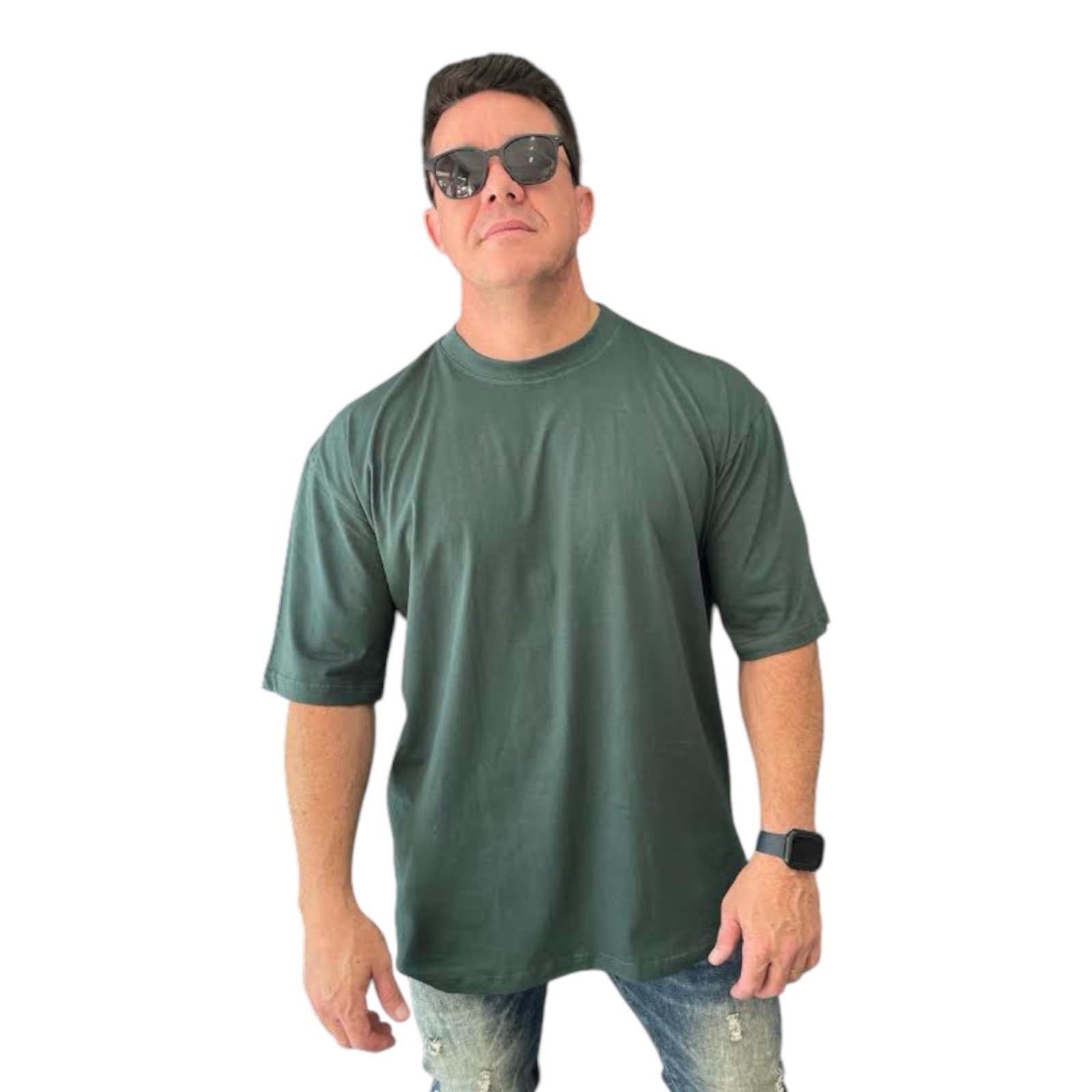 Vista 3 Camiseta Oversized Algodão Larga Stecchi STECCHI MODA verde STECCHI MODA verde