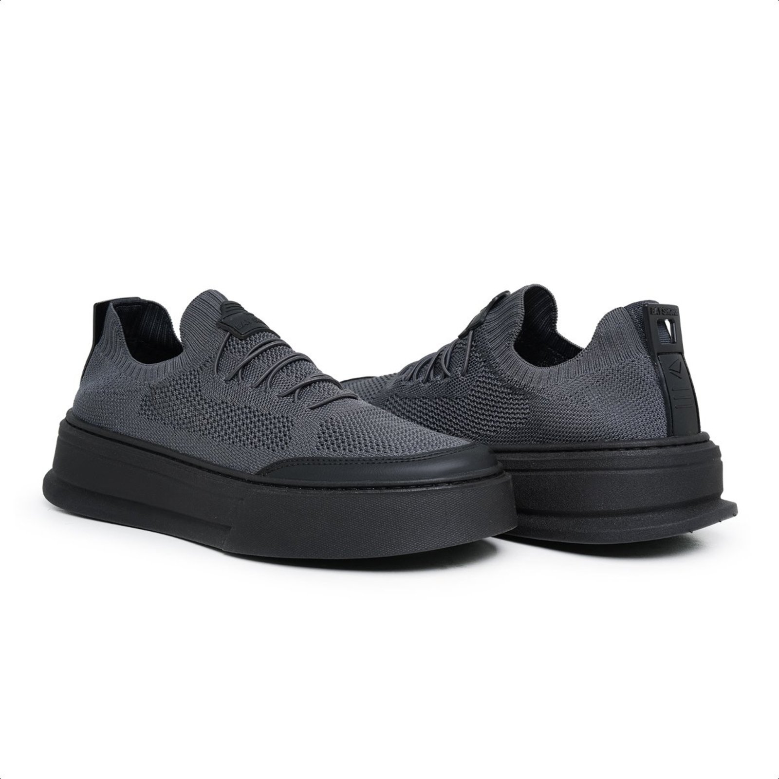 Tênis Sapatenis Veritimo Slip On Casual Knit Elástico Confortável Sola Alta Leve Grafite