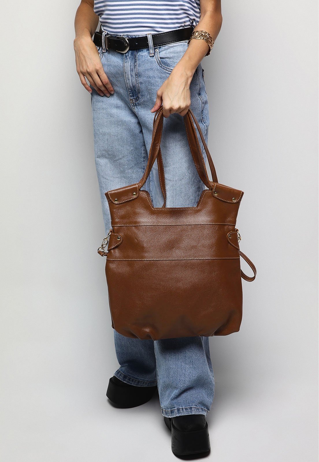 Bolsa SN Couros Japão Caramelo