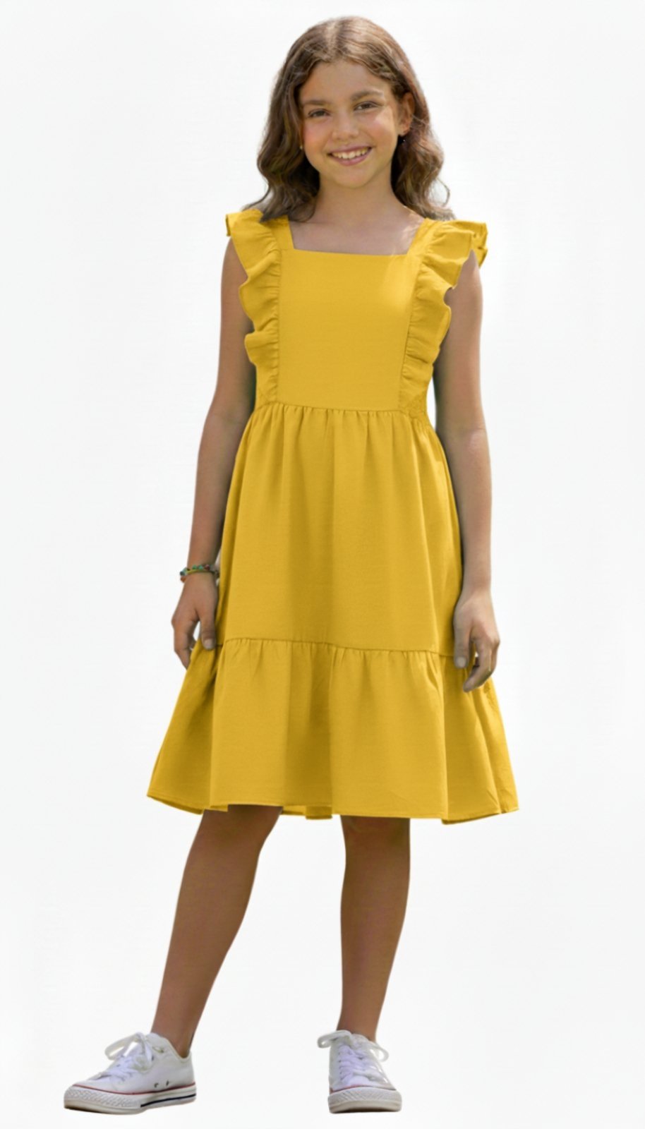Infantil - Vestido D Bell Outlet Fashion Babado Amarelo