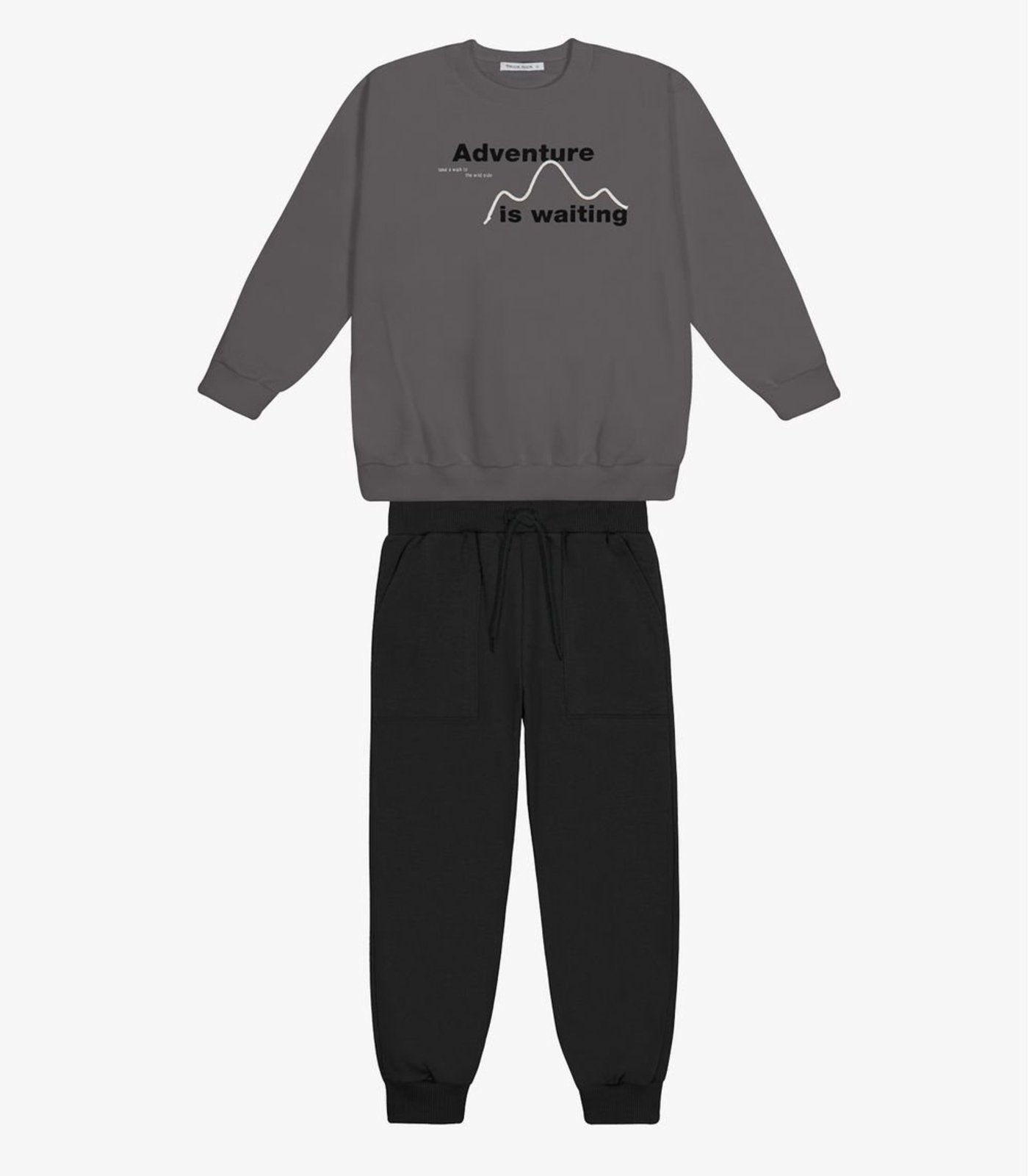 Infantil - Conjunto Blusão Com Calça Menino Trick Nick Cinza