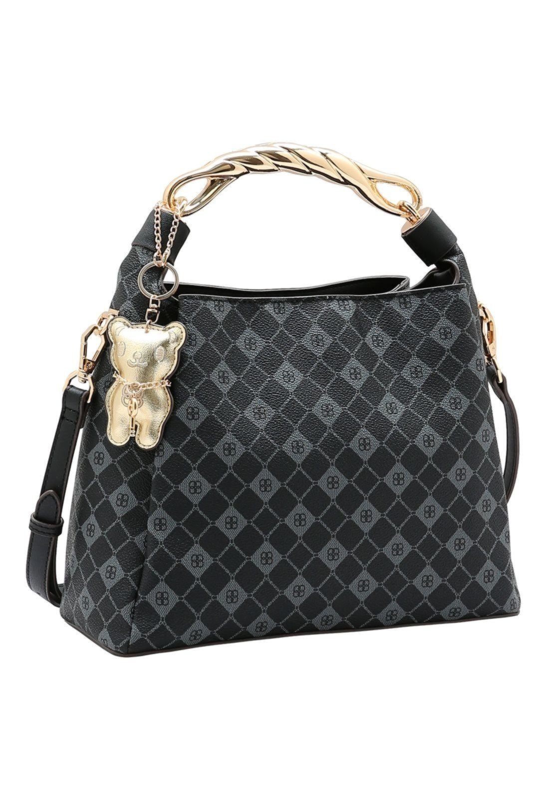 Bolsa Feminina Chenson Monograma Elemento Gráfico 3485388 Preto